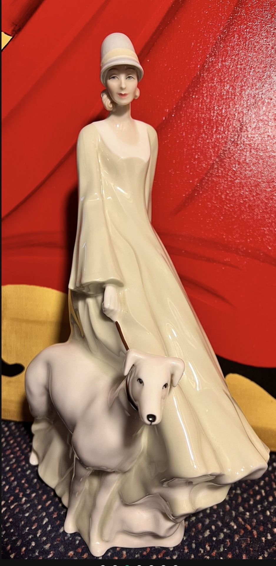 Royal Doulton Reflections Strolling Figurine HN3073 Woman Dog 13 - photo 3