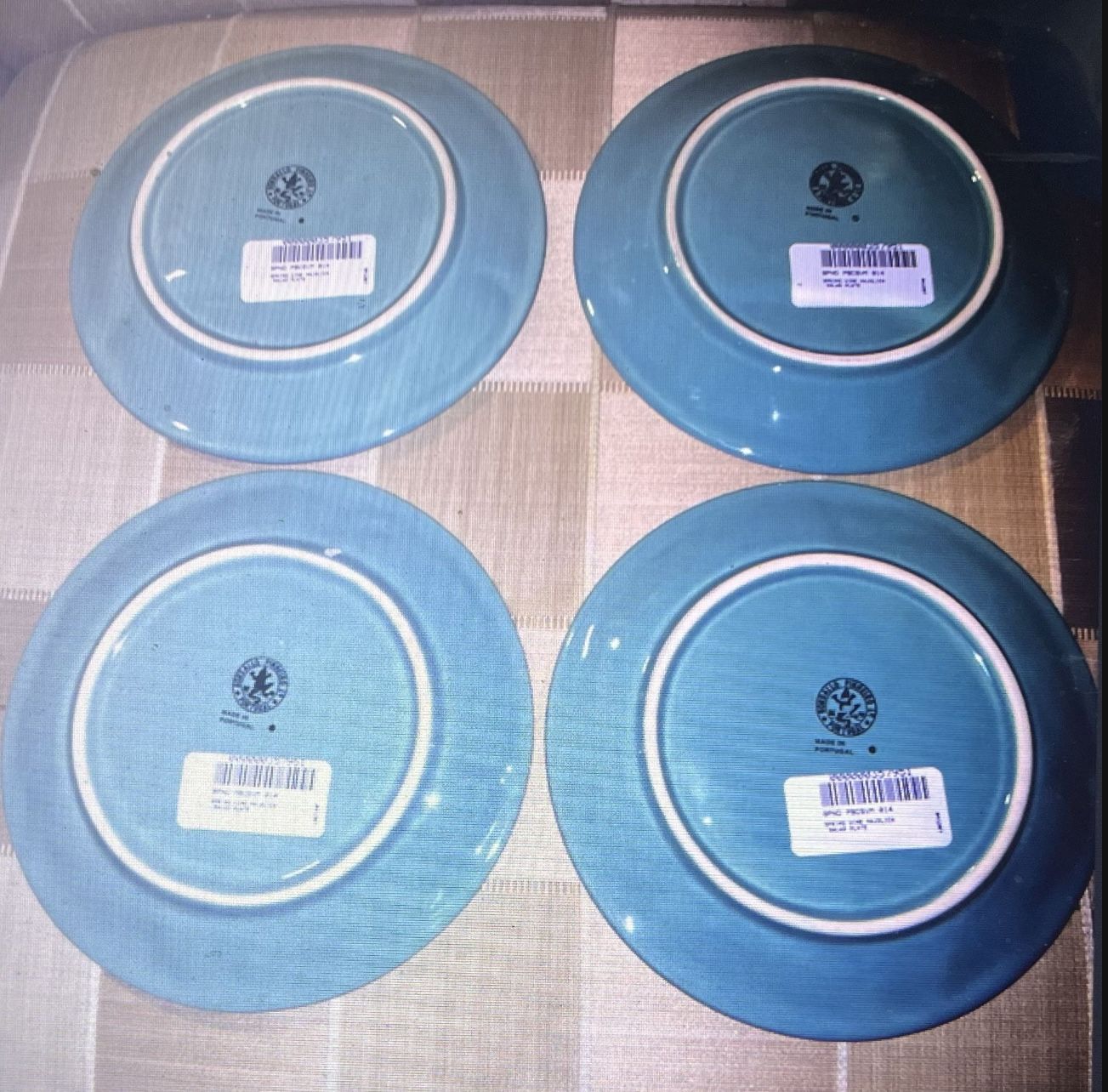 4x Bordallo French Majolica Salad Plates - Basket Pink Blue Peri - photo 3