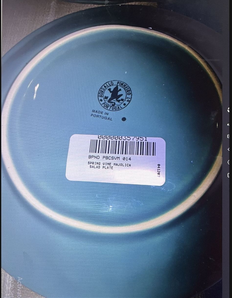 4x Bordallo French Majolica Salad Plates - Basket Pink Blue Peri - photo 4