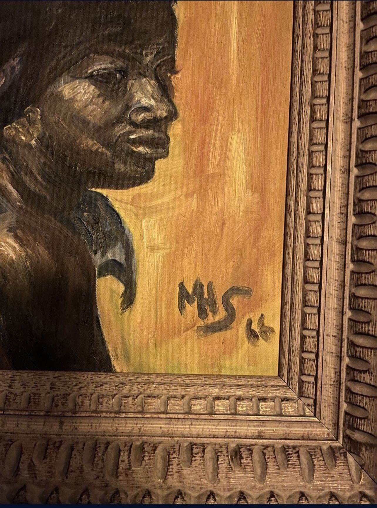 Original oil painting, African woman with baby Signed & Dated Ap - photo 2
