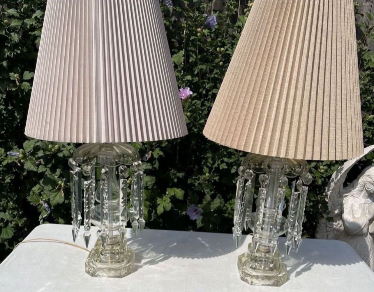 Hollywood Regency Bohemian Crystal Table Lamps - photo 2