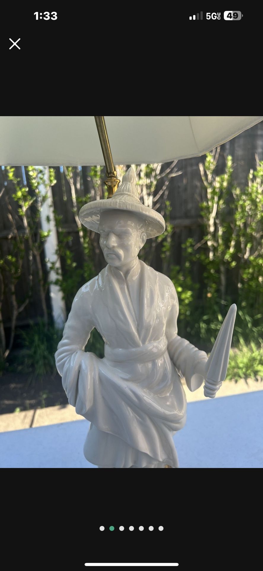Vintage Chinoiserie Porcelain Figurine Lamp - photo 2