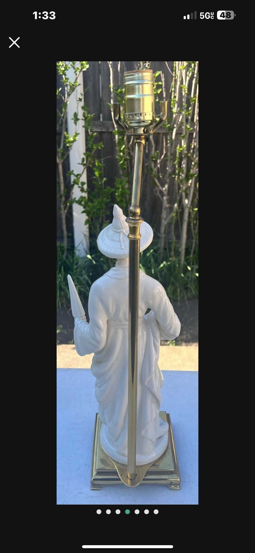 Vintage Chinoiserie Porcelain Figurine Lamp - photo 3
