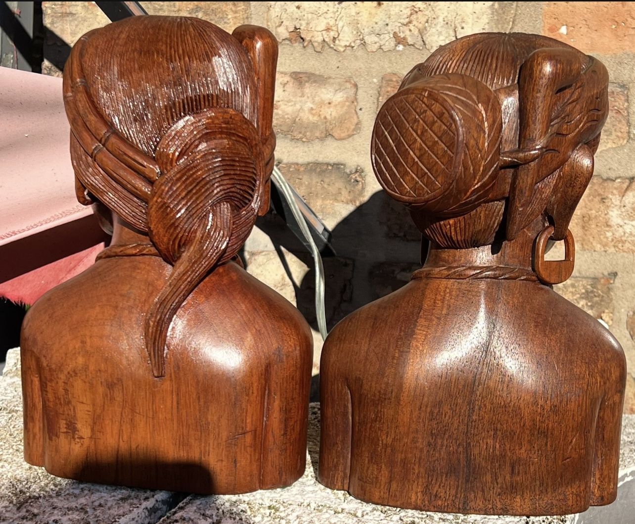 Vintage Hand Carved Igorot Tribe Busts - Filipino Culture - photo 2