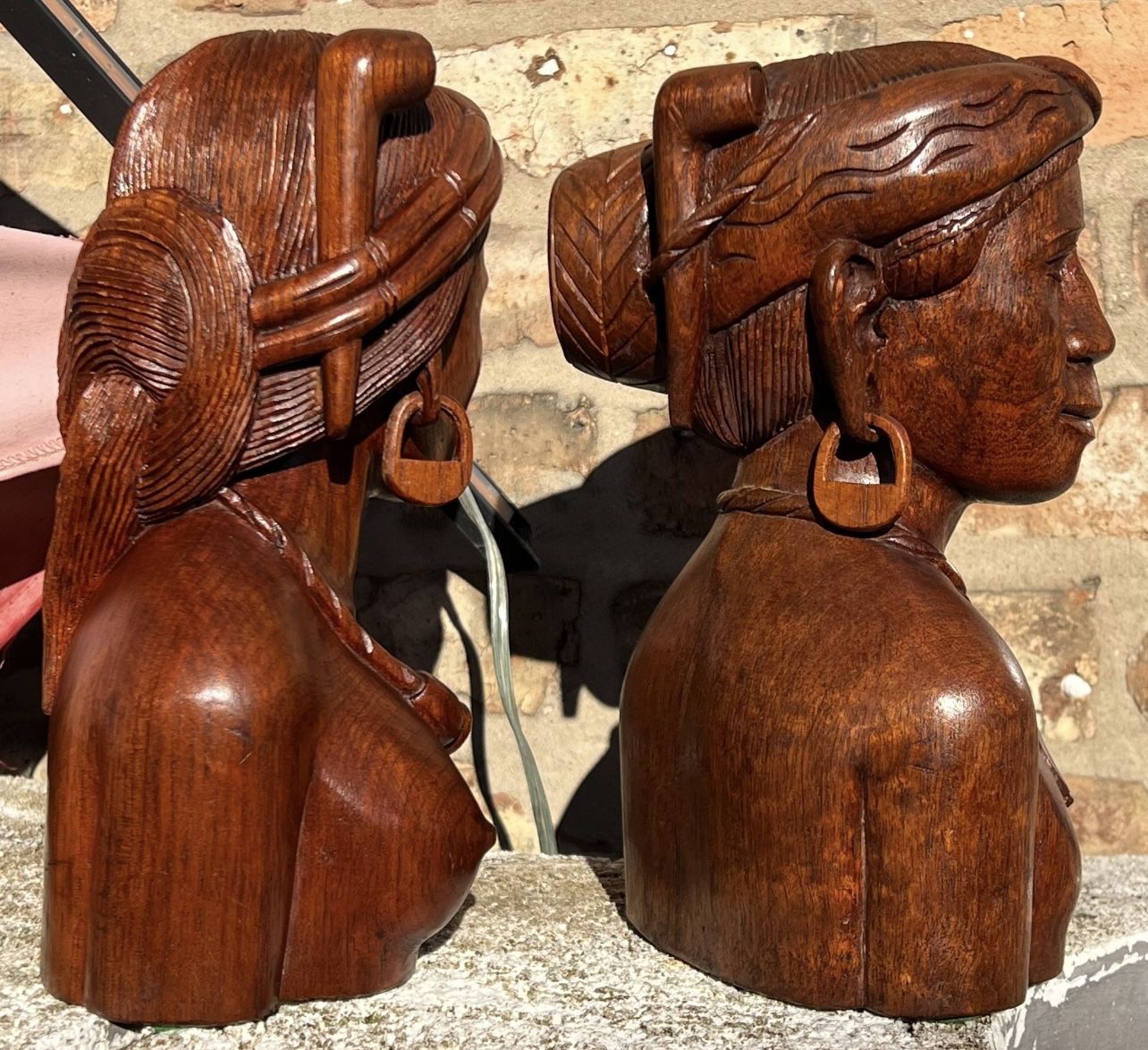 Vintage Hand Carved Igorot Tribe Busts - Filipino Culture - photo 3