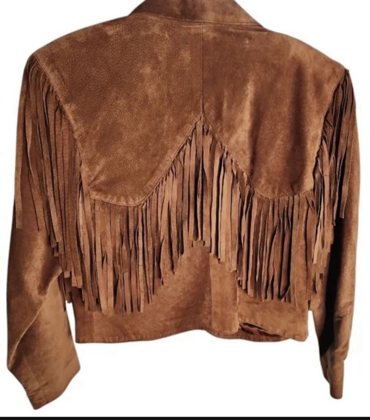 Vintage Lanna for Ann Taylor Leather Suede Fringe Jacket - Size - photo 3