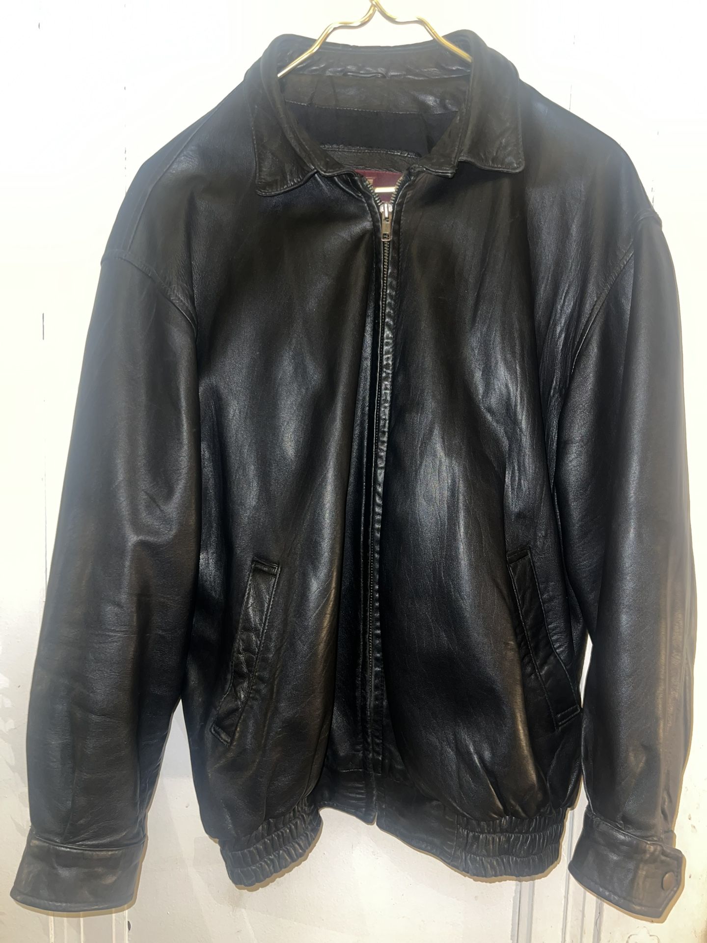 Nordstrom Black Leather Jacket 42 Regular - photo 2