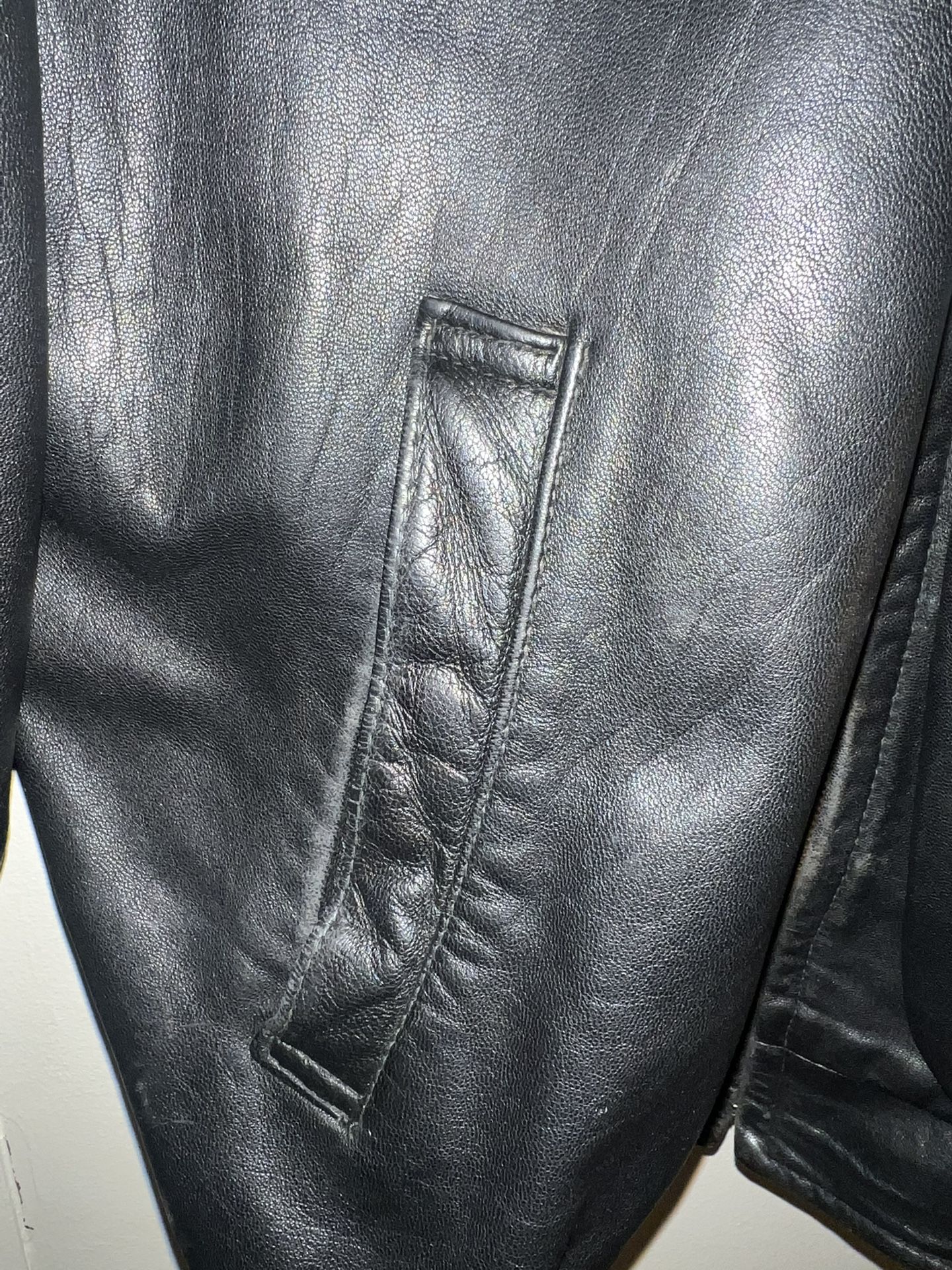 Nordstrom Black Leather Jacket 42 Regular - photo 3