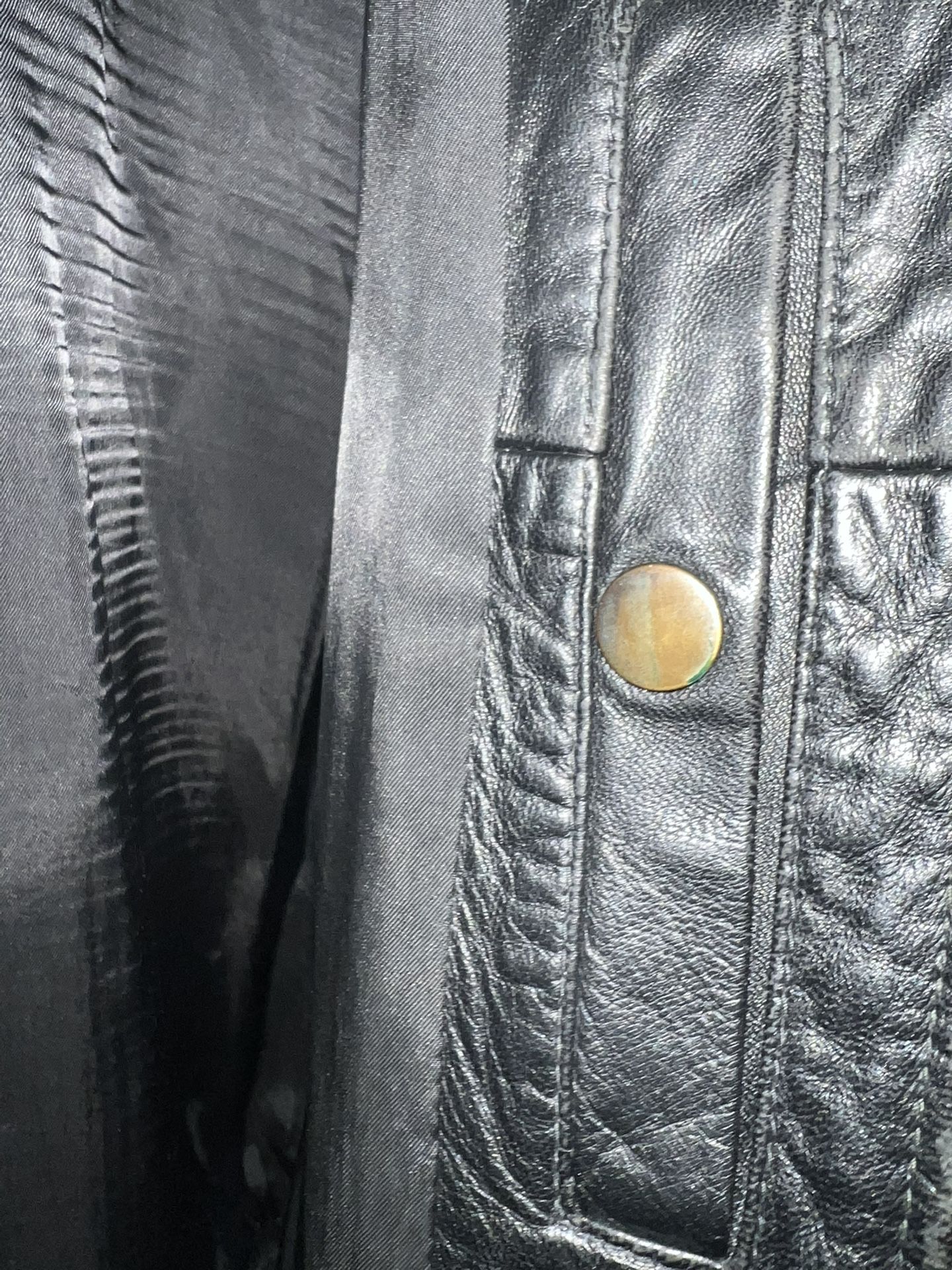 Nordstrom Black Leather Jacket 42 Regular - photo 5