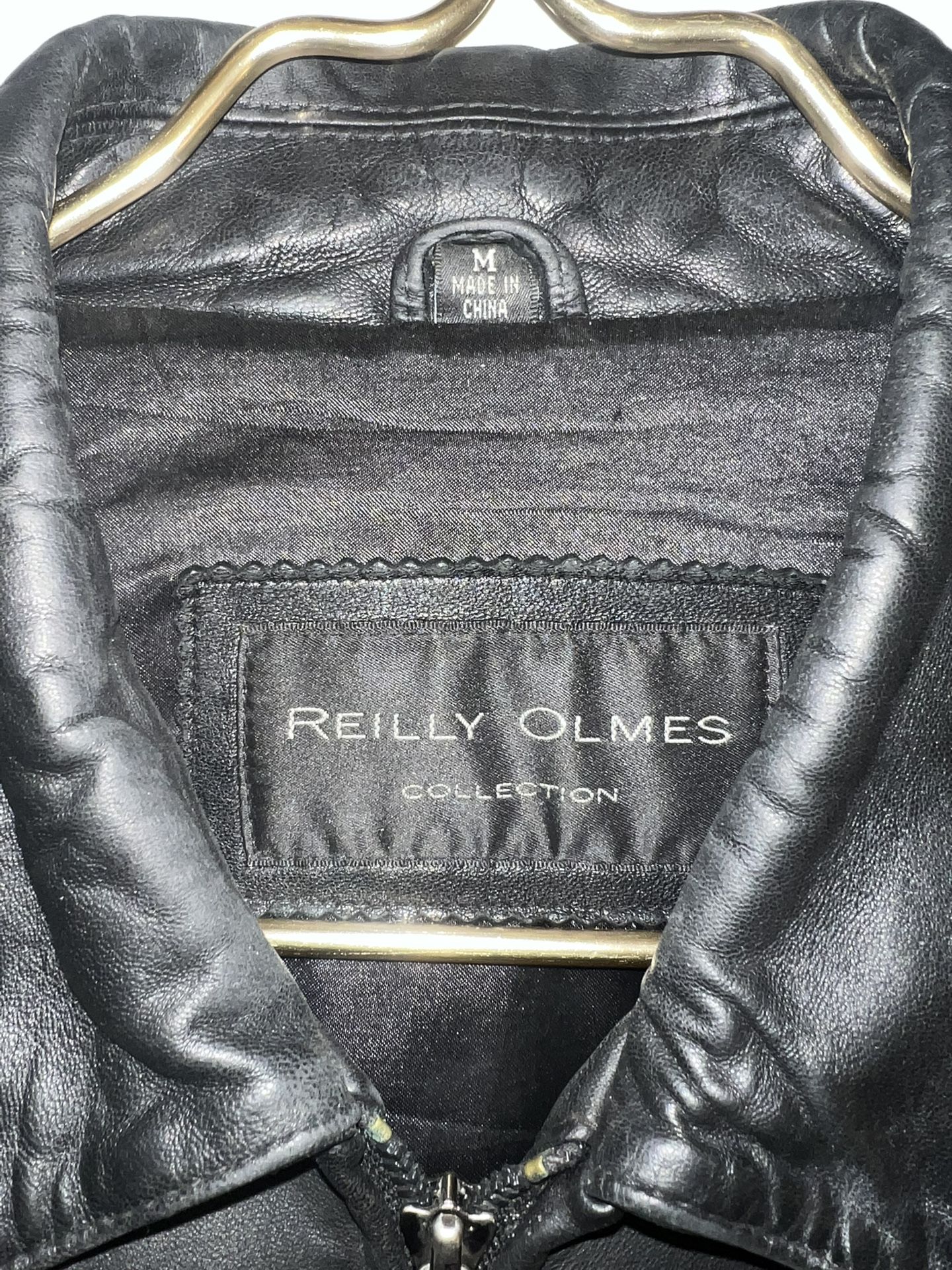 Vintage Mens Black Leather Jacket by Reilly Olmes Collection Siz - photo 2