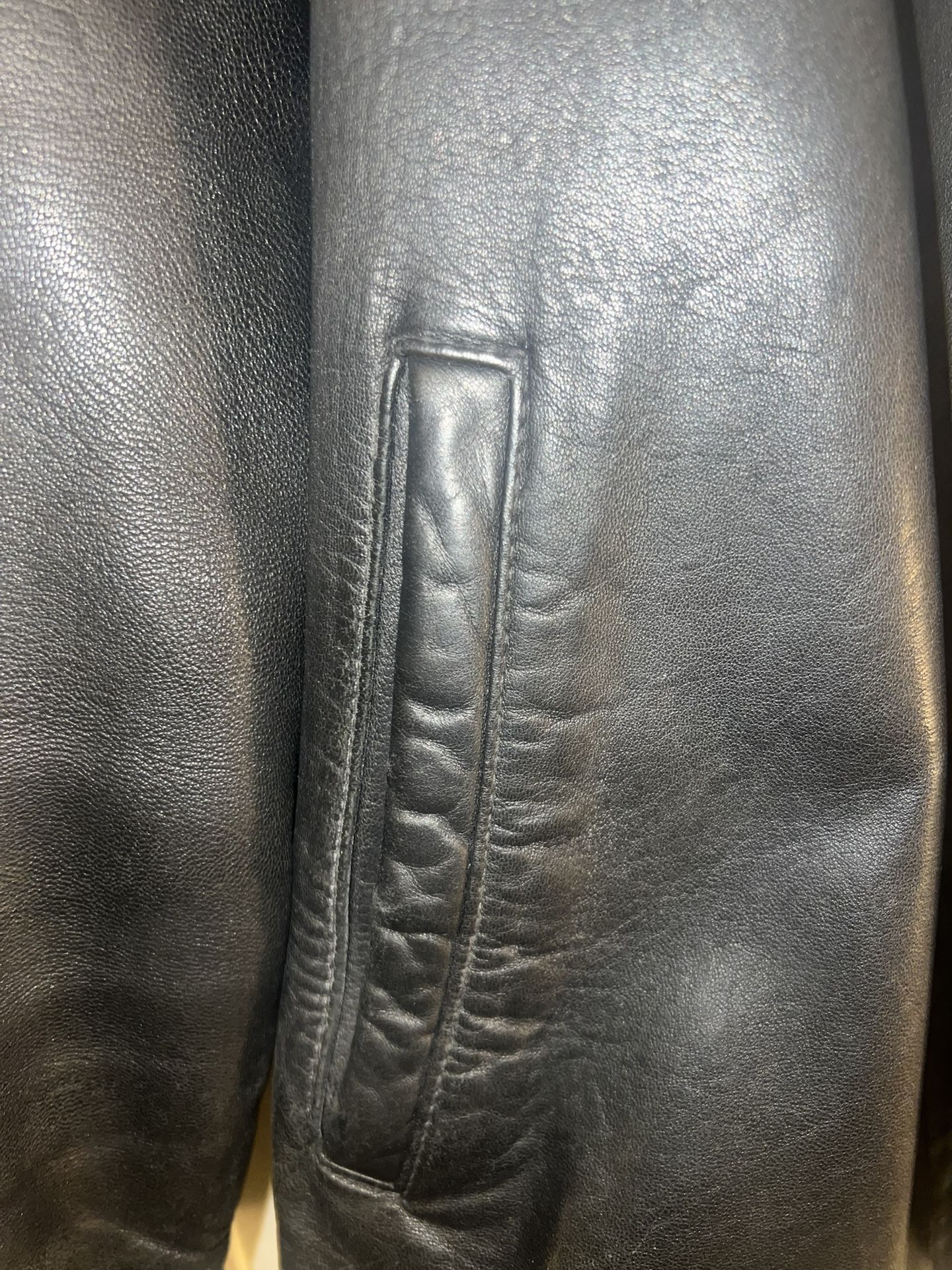 Vintage Mens Black Leather Jacket by Reilly Olmes Collection Siz - photo 3