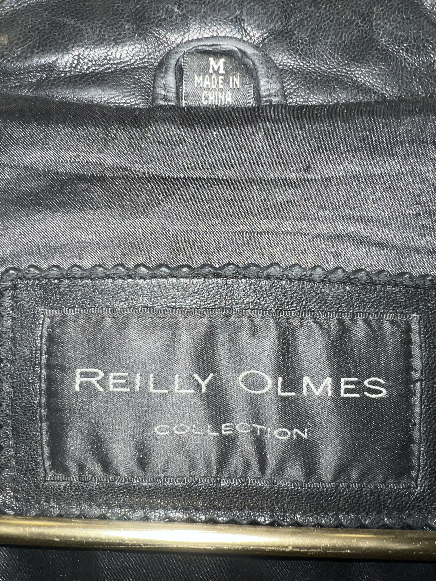 Vintage Mens Black Leather Jacket by Reilly Olmes Collection Siz - photo 5