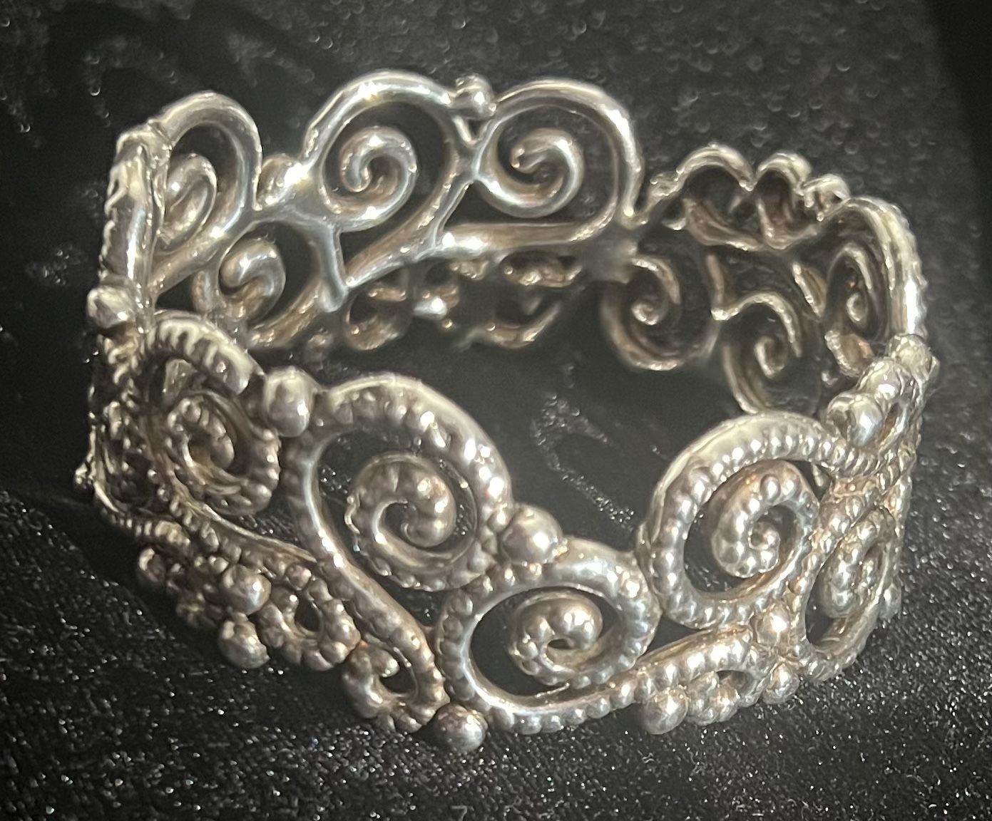 925 Sterling Silver Filigree Cuff Bracelet - photo 2