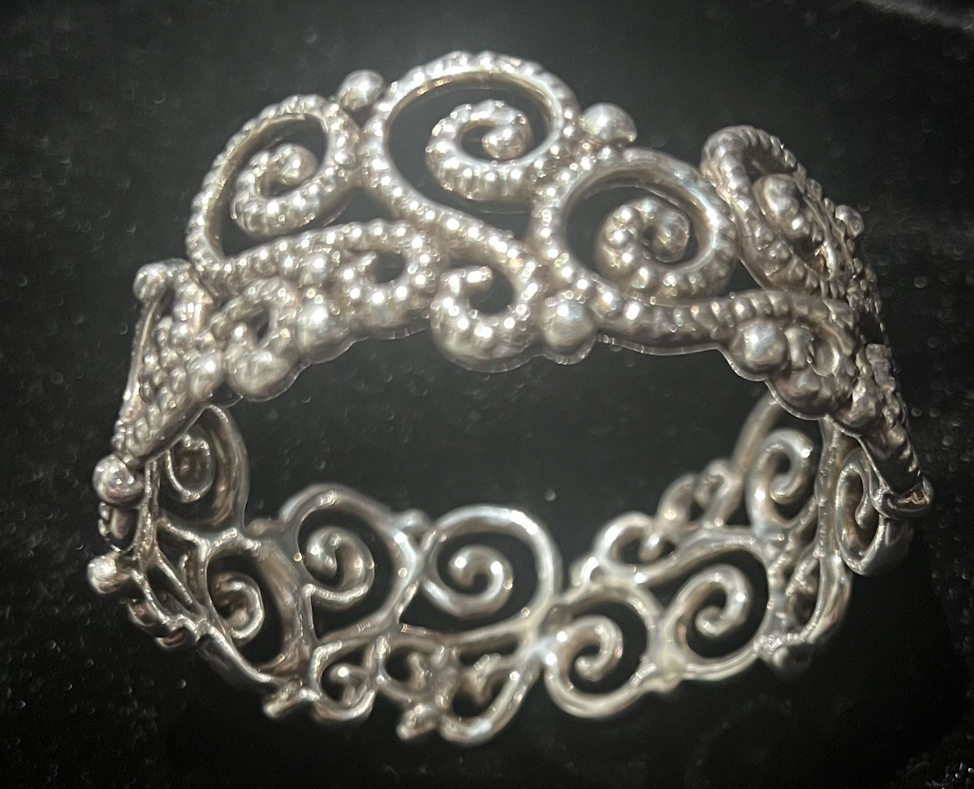 925 Sterling Silver Filigree Cuff Bracelet - photo 3