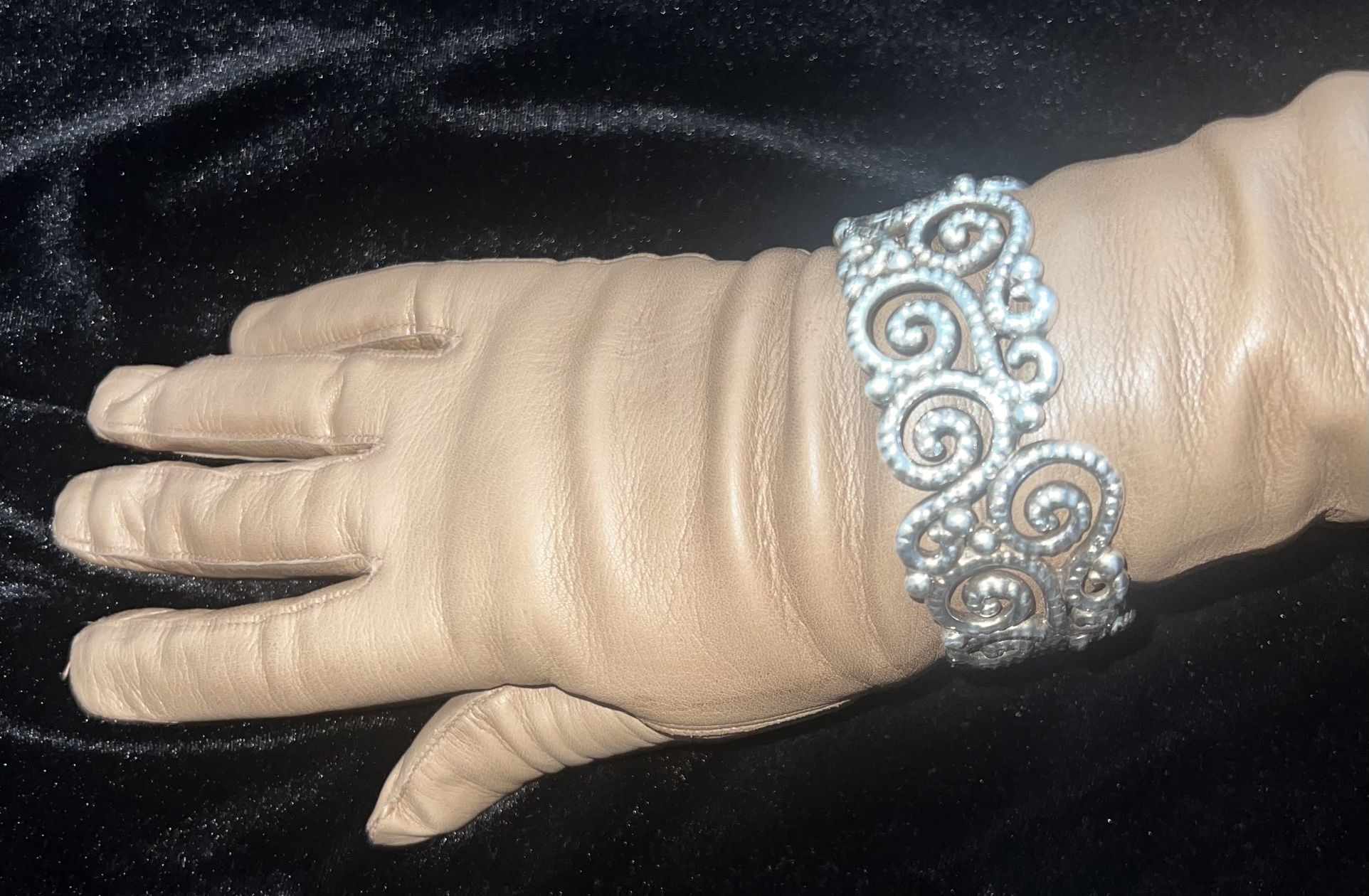925 Sterling Silver Filigree Cuff Bracelet - photo 5