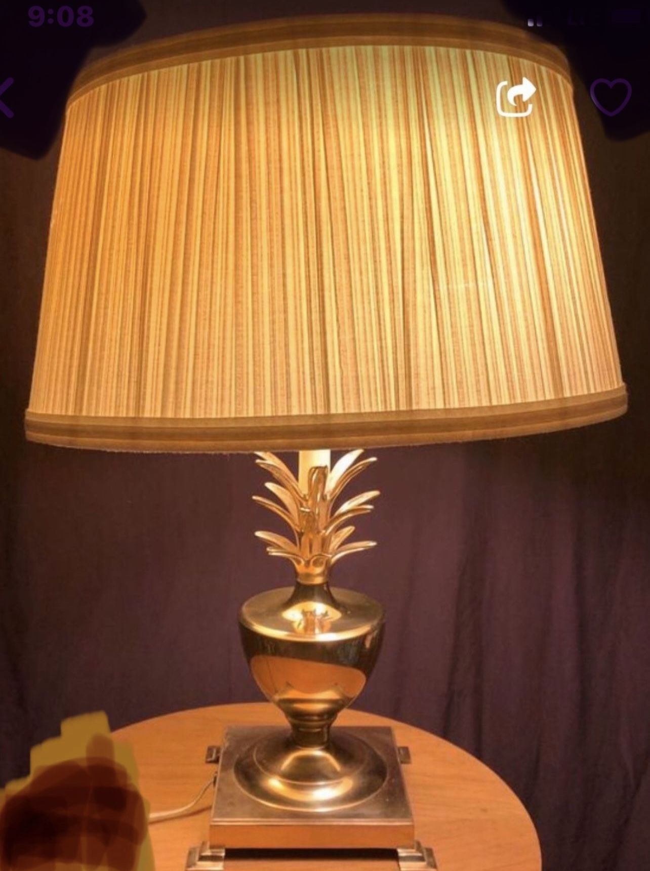 Bombay Brass Pineapple Table Lamp 20” Tall