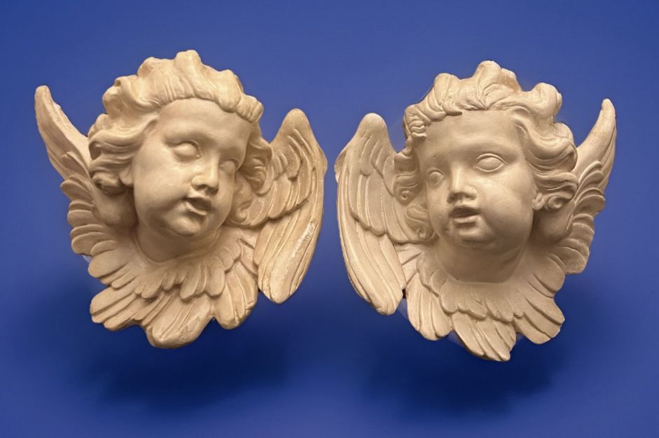 Vintage 3D Victorian Angel Cherub Decor Eros Left & Right