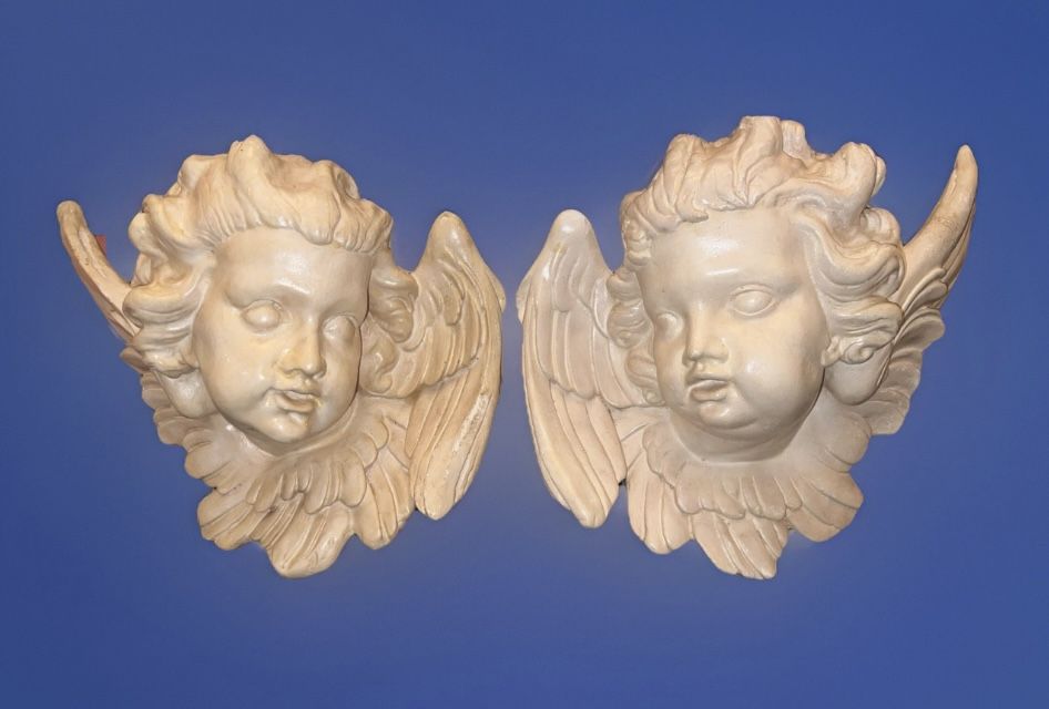Vintage 3D Victorian Angel Cherub Decor Eros Left & Right - photo 2