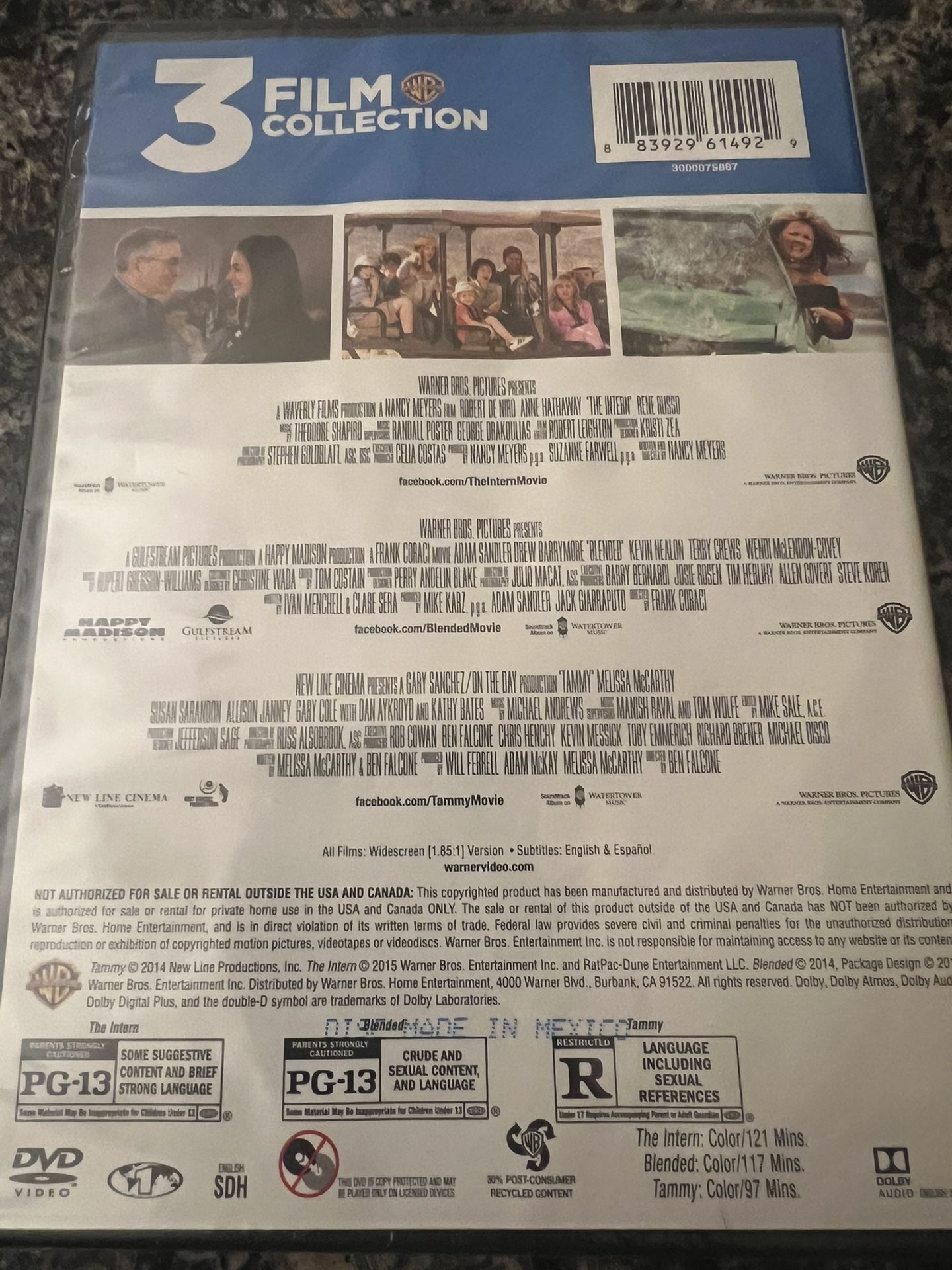 Intern, Blended & Tammy: 3 Film Collection DVD - photo 2