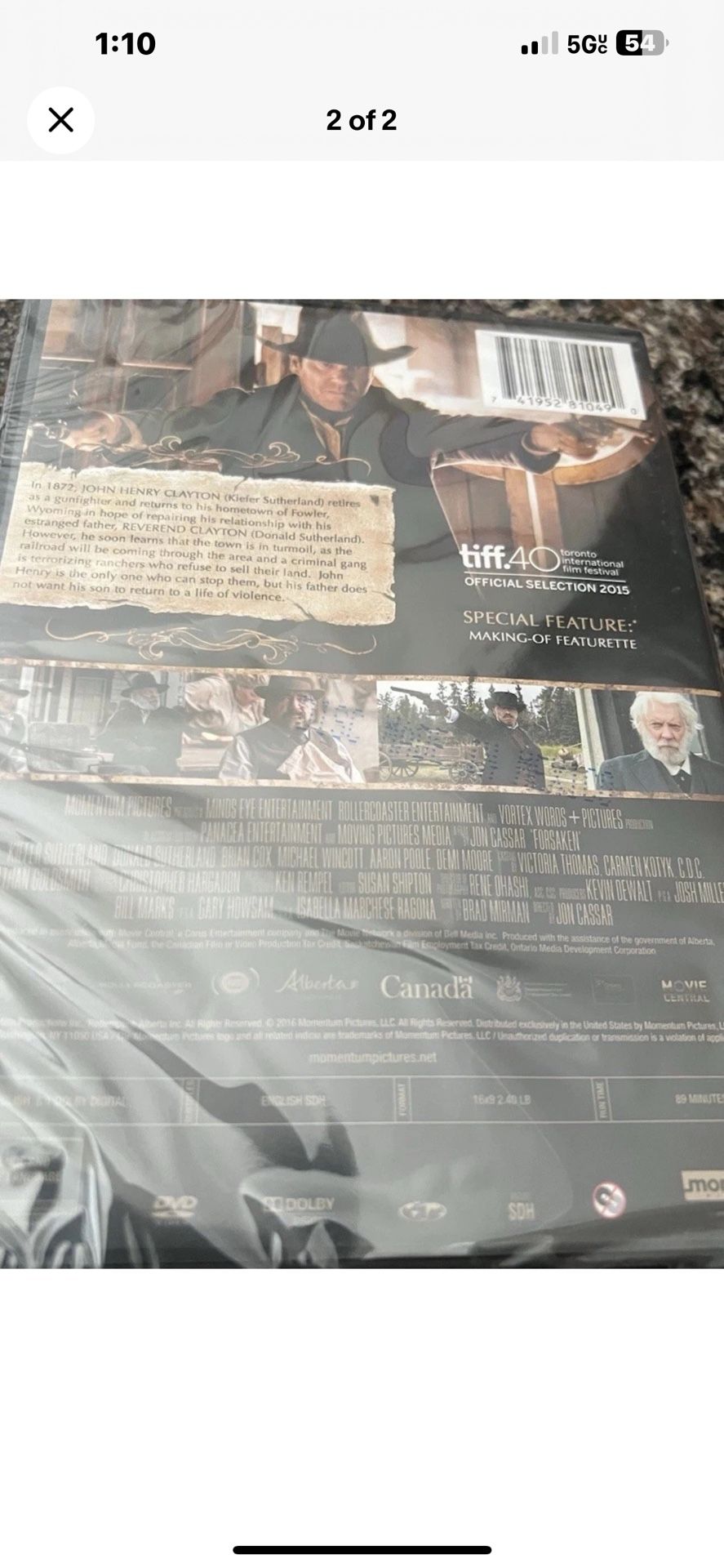 Forsaken (DVD, 2015) - Brand New & Sealed - photo 2