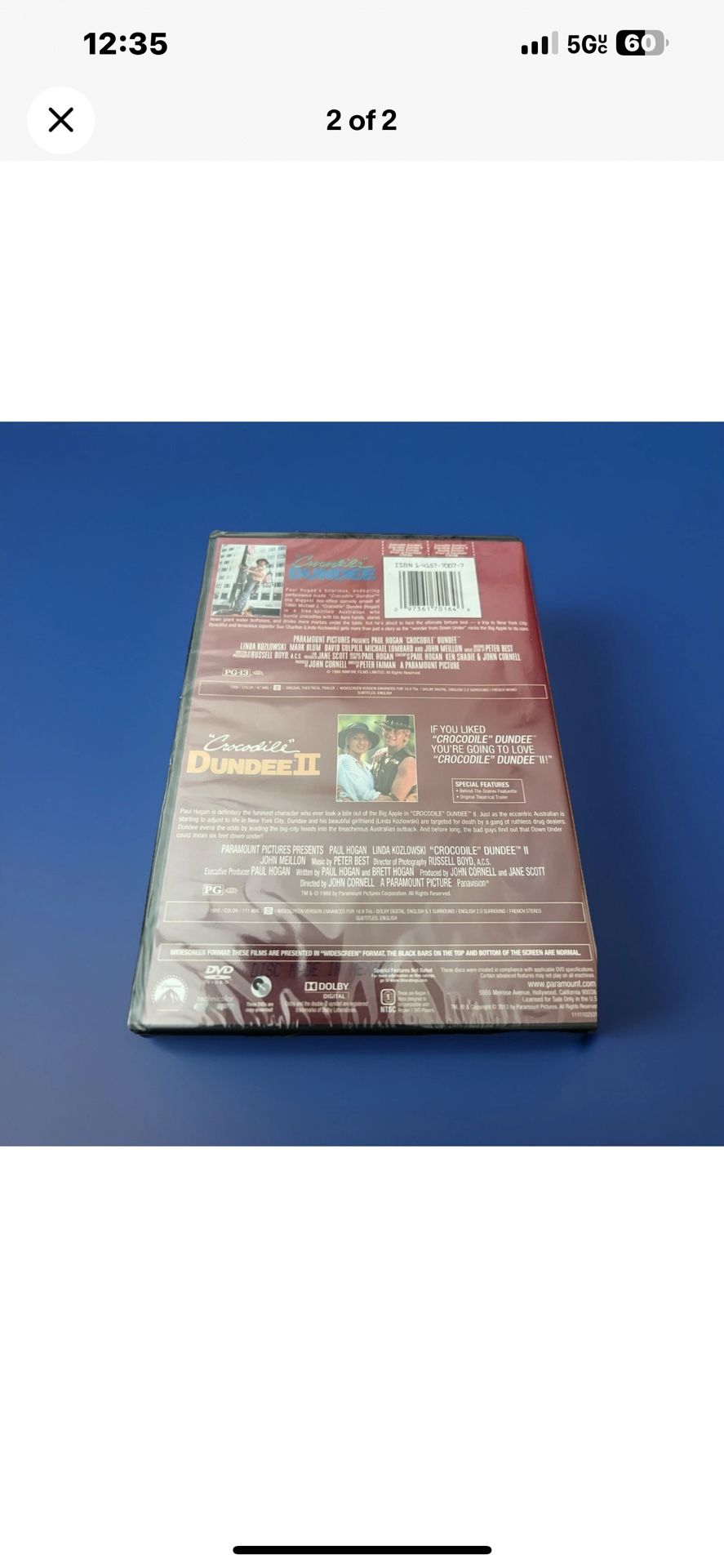 Crocodile Dundee / Crocodile Dundee II (DVD, 1988) Brand New & S - photo 2