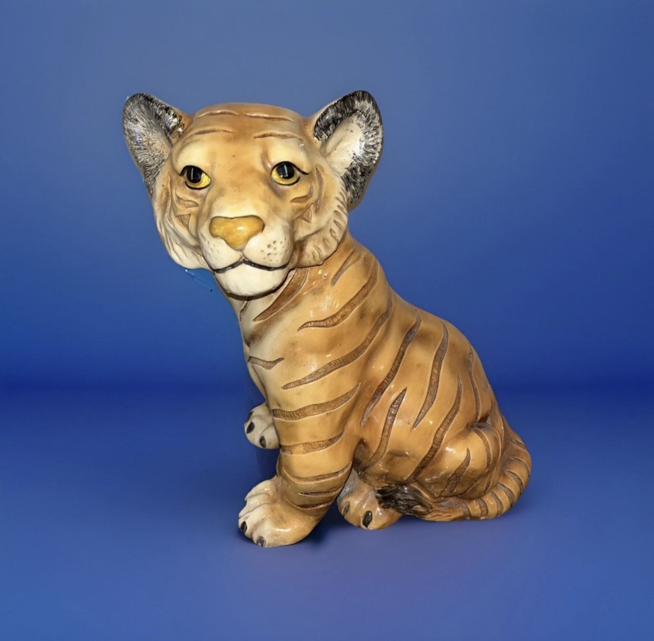 Marwal Chalkware Bengal Tiger Cub Statue 14" VTG