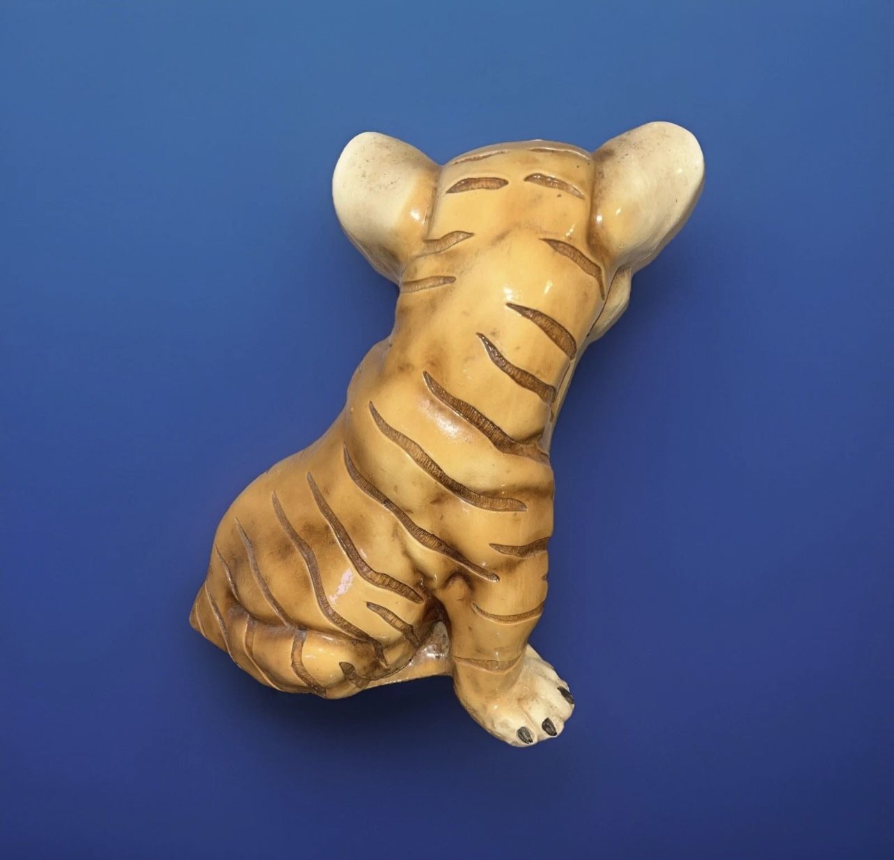 Marwal Chalkware Bengal Tiger Cub Statue 14" VTG - photo 3