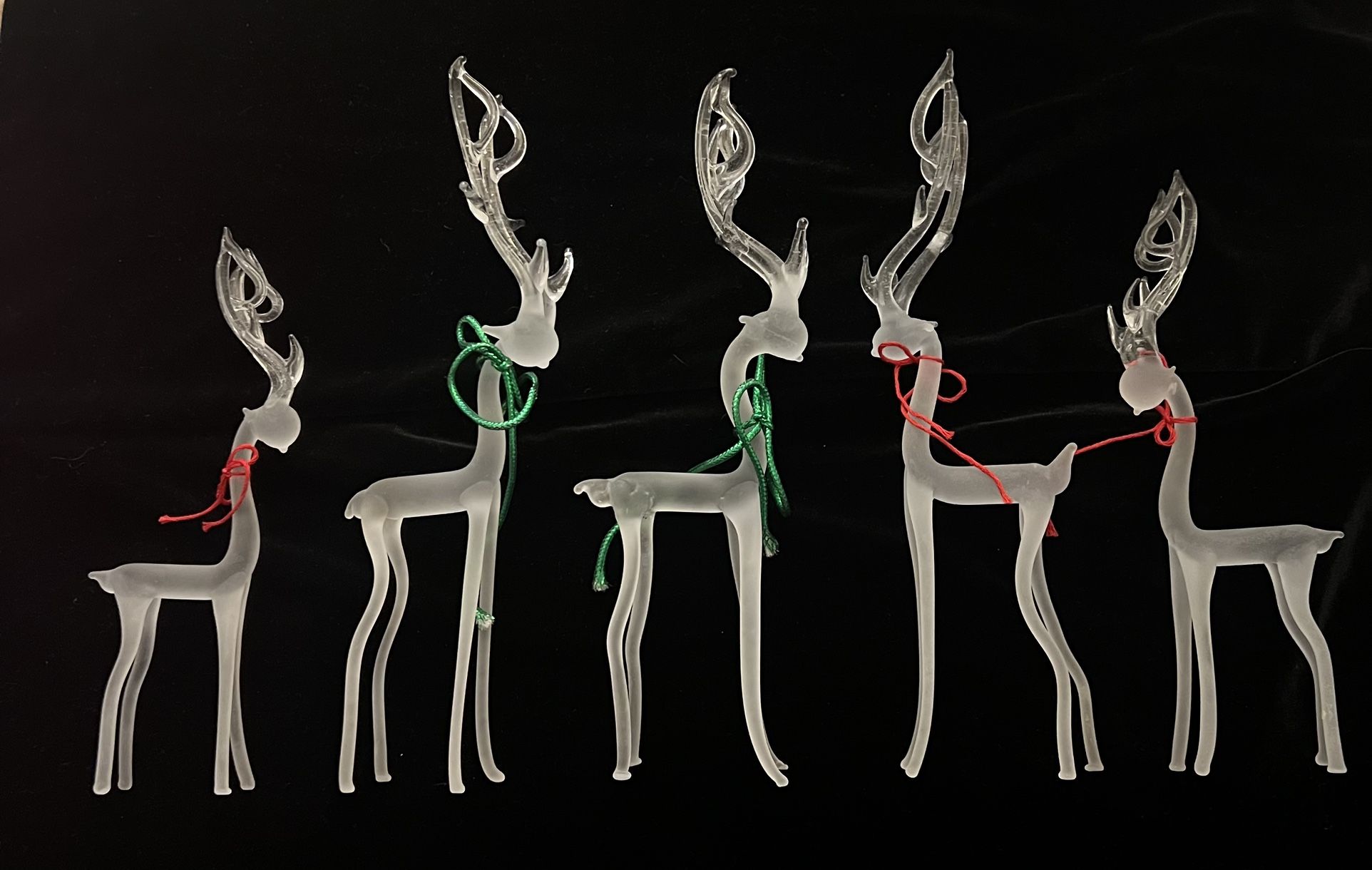 Vintage Silvestri Frosted Glass Reindeer Ornaments (Set of 5) - photo 2