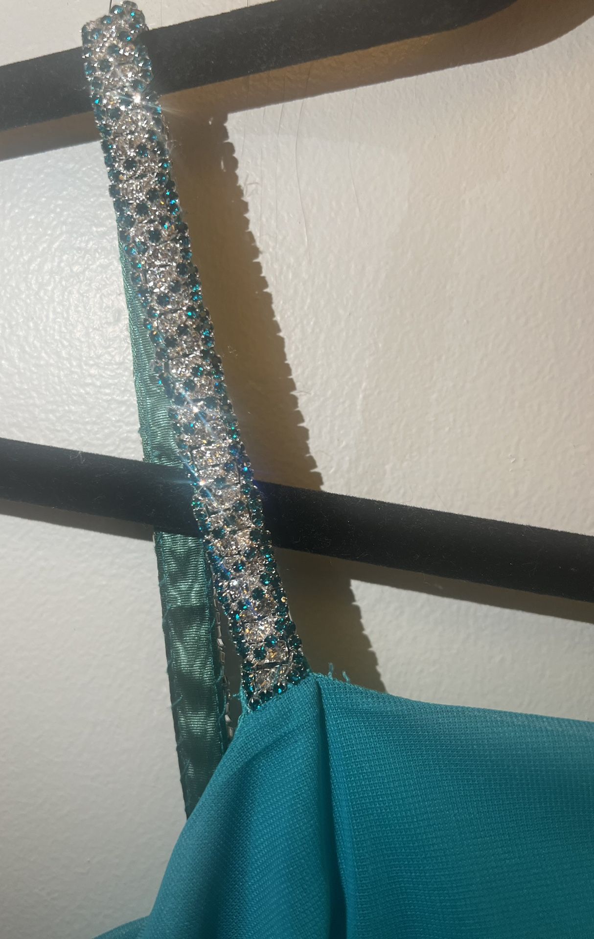 Cinderella Brand Formal Teal Dress With Crystal Waist & Shoulder - photo 4