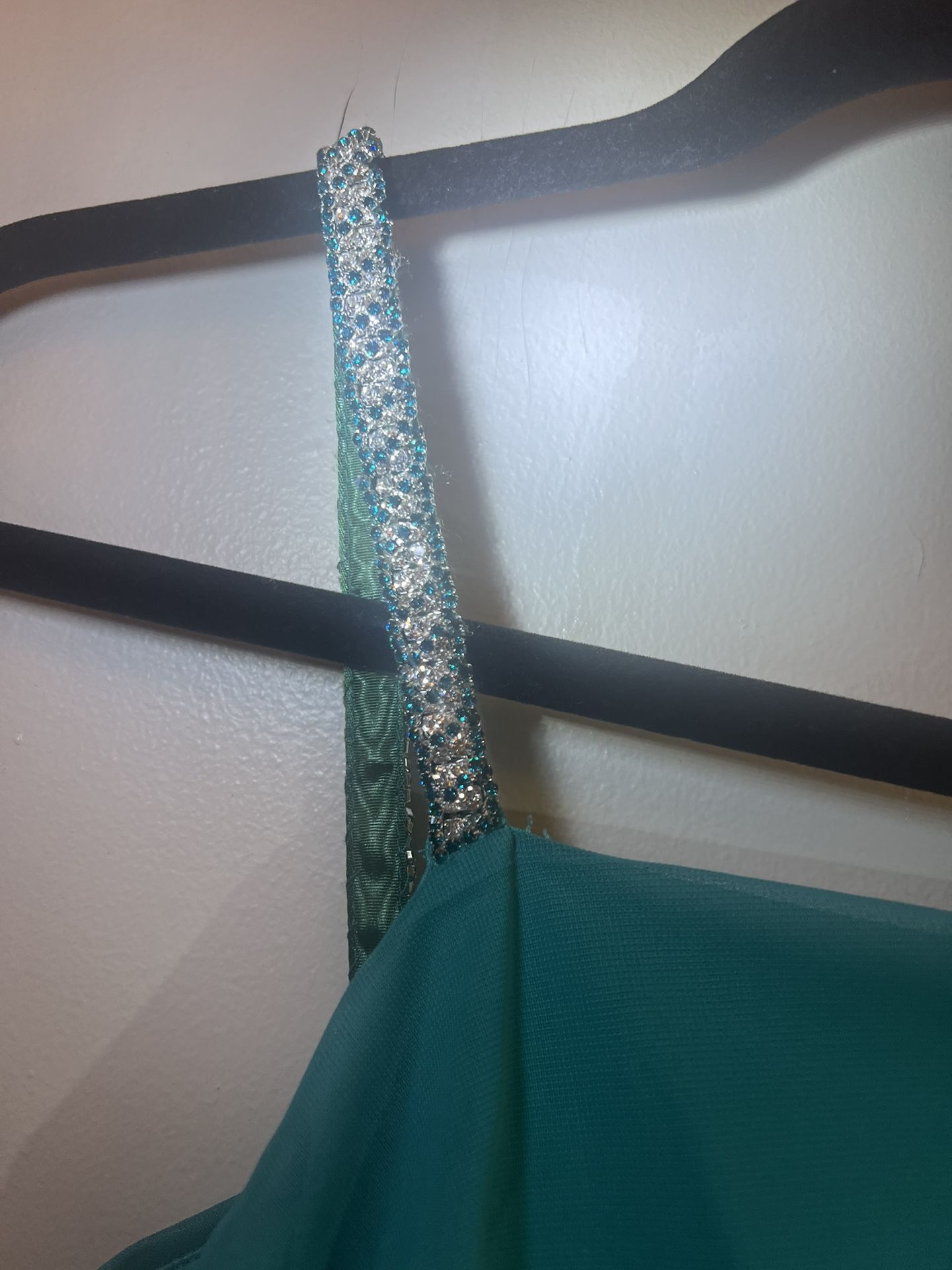 Cinderella Brand Formal Teal Dress With Crystal Waist & Shoulder - photo 5