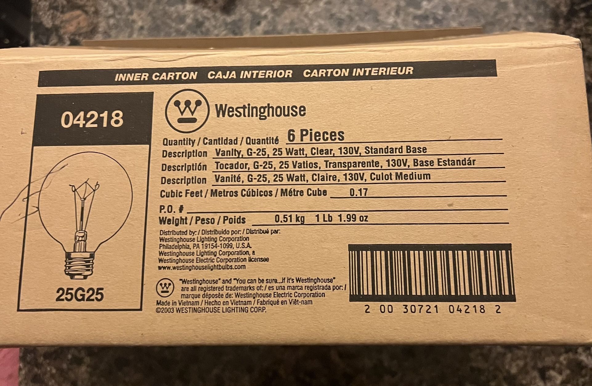 Westinghouse 04218 25w Clear Globe Bulb - photo 4