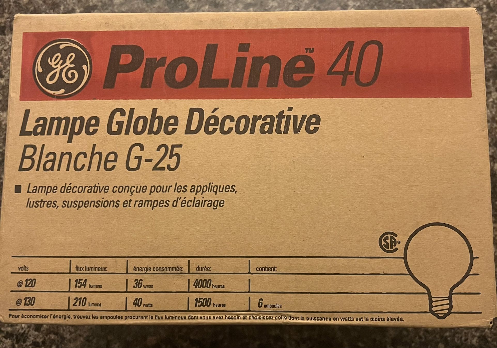 GE ProLine 40 Decorative Globe Bulbs (Box of 6) - photo 3