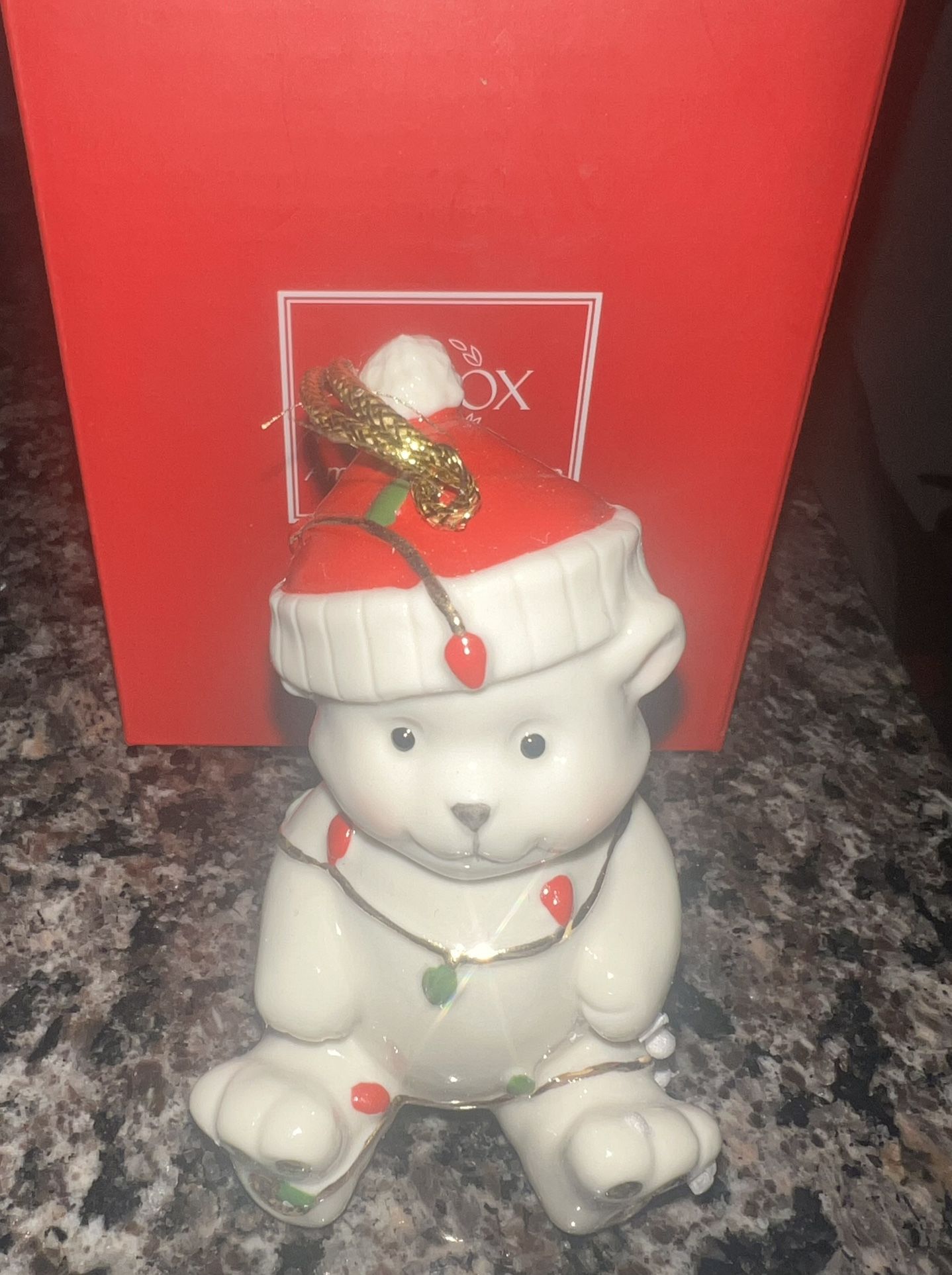 Lenox Very Merry Teddy Bear Ornament