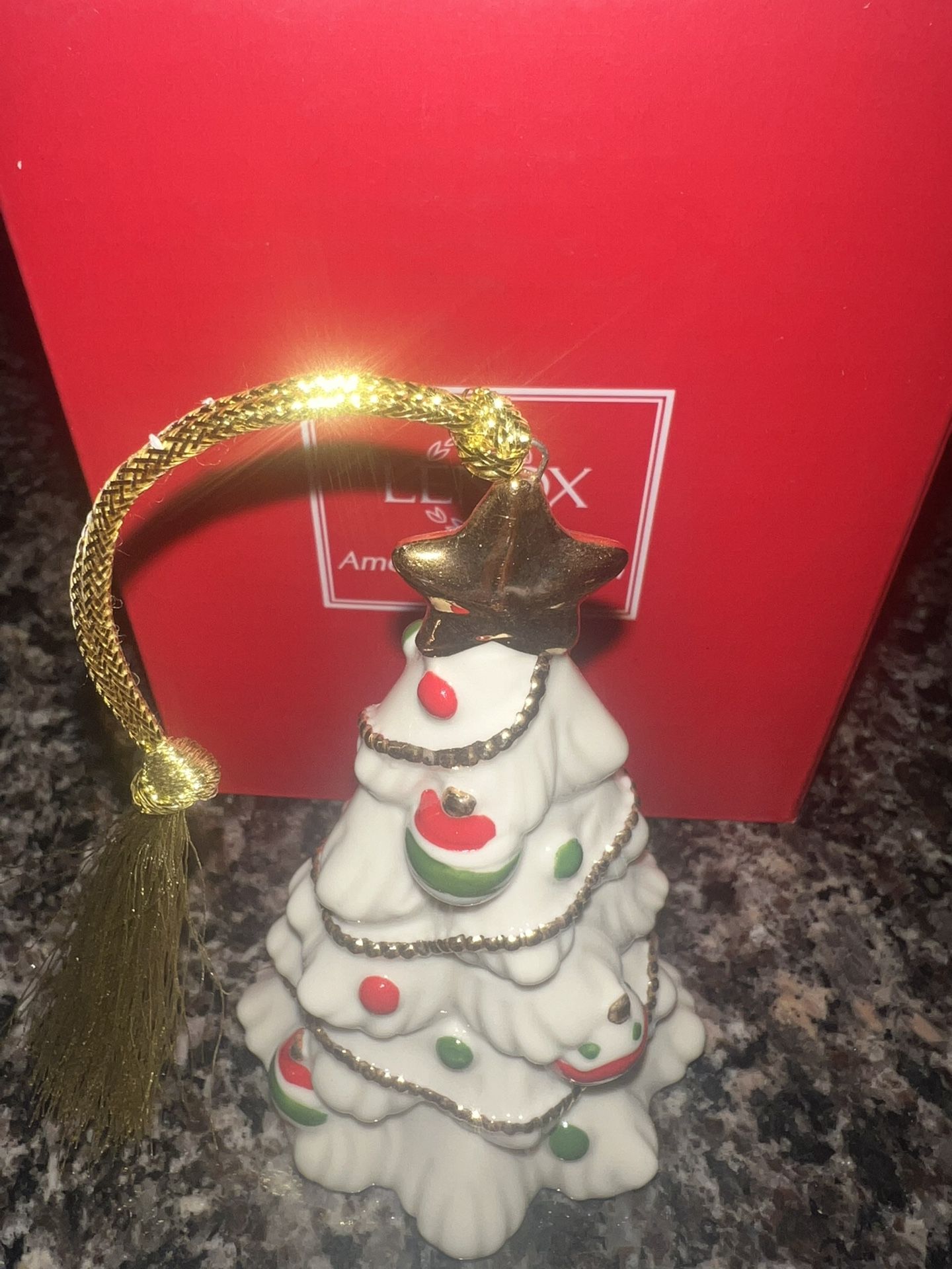 Lenox Christmas Tree Ornament 3.7" Tall Holidays Star Cream Gold