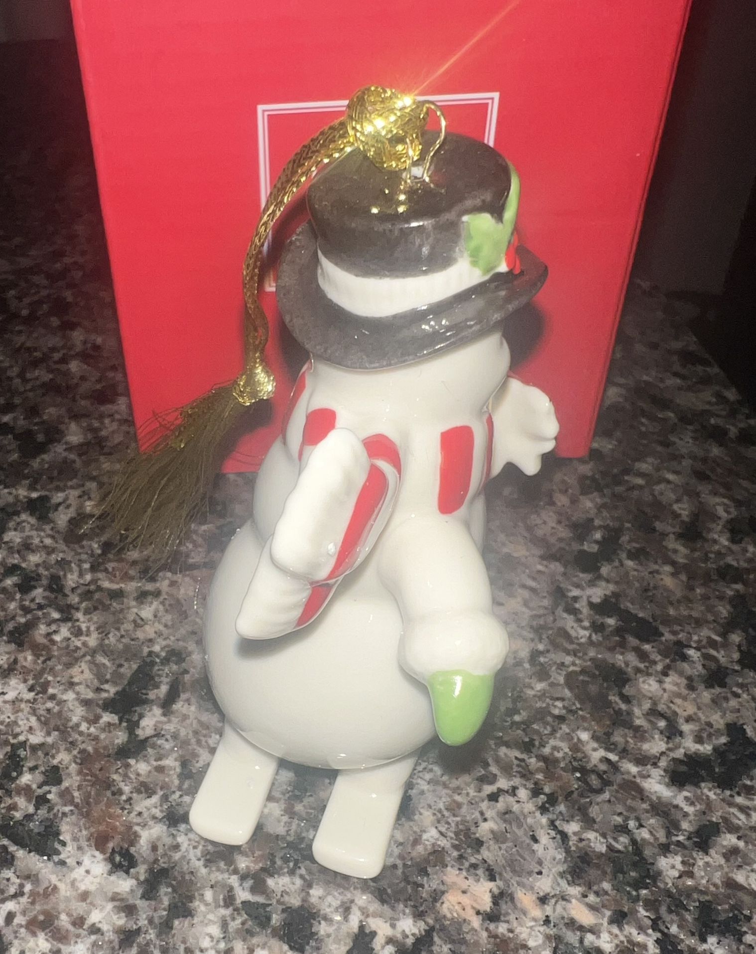 Lenox Snowman Ornament Skiing Very Merry Christmas Porcelain - photo 5