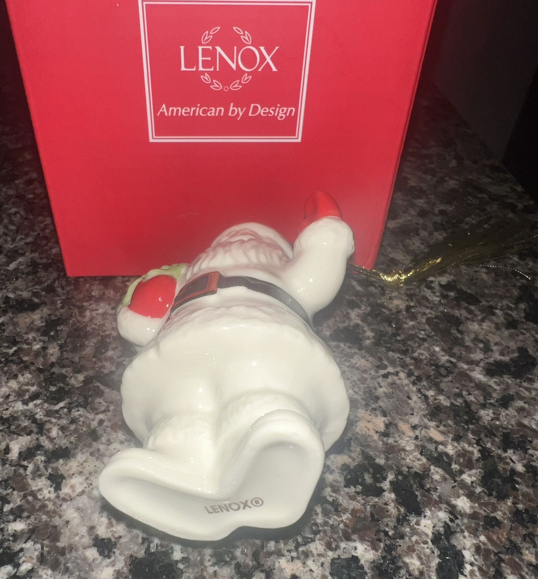 LENOX Very Merry Porcelain Christmas Ornament SANTA With Box - photo 5
