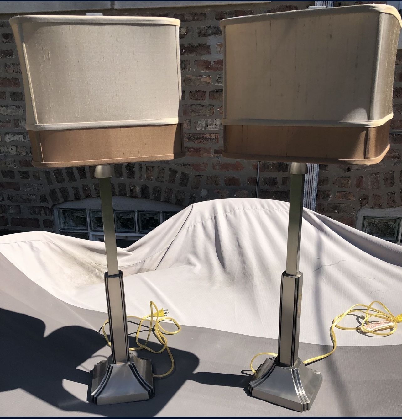 John Richards Designer Lamps with Silk Shade