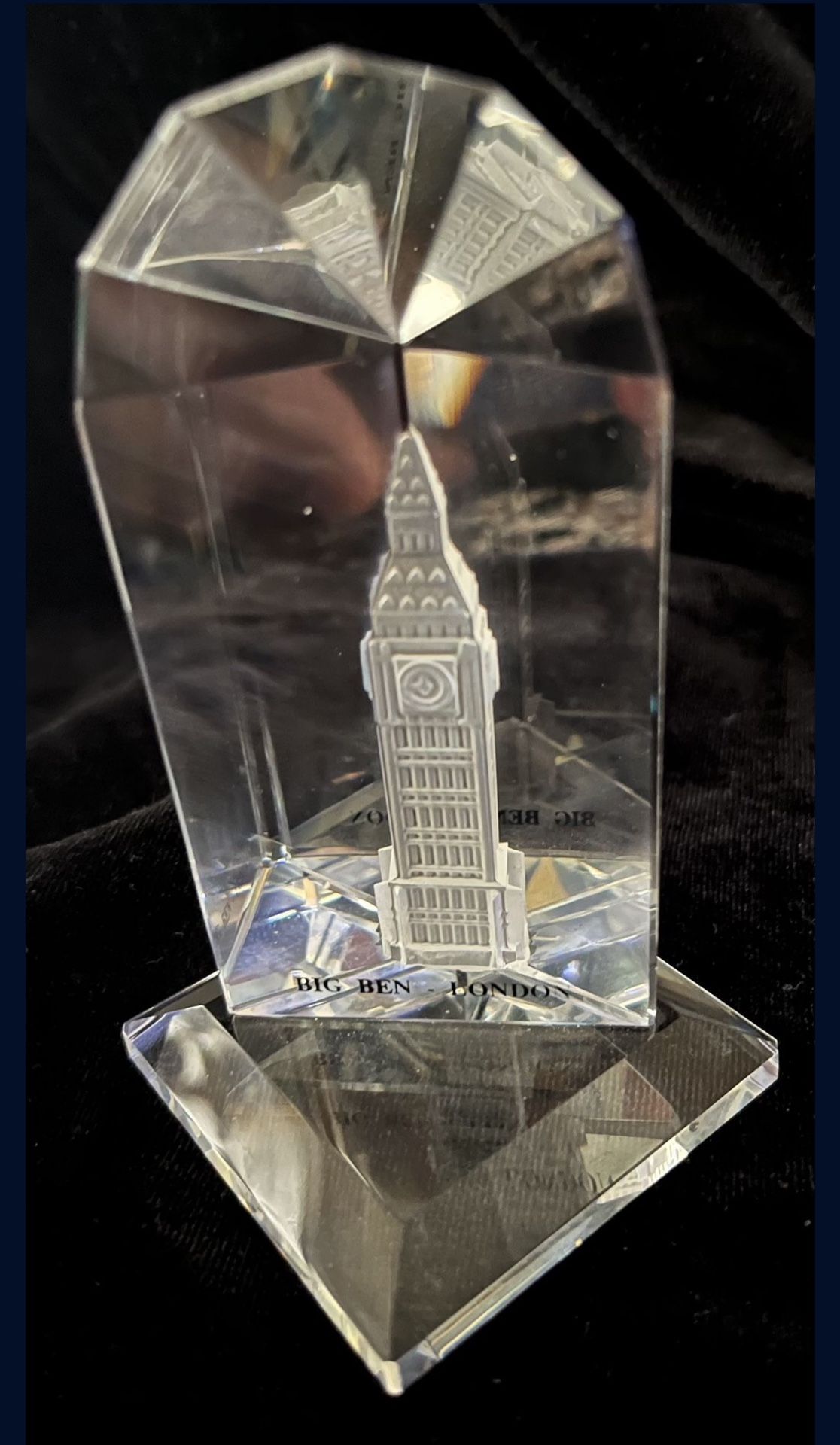 Crystal Glass Big Ben Clock 3D London Souvenir Ornament /paperwe - photo 3