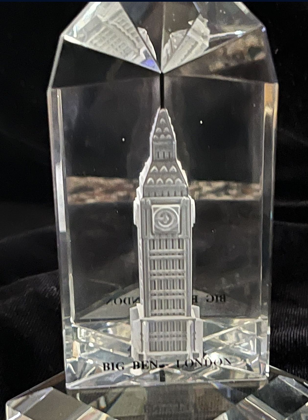Crystal Glass Big Ben Clock 3D London Souvenir Ornament /paperwe - photo 4