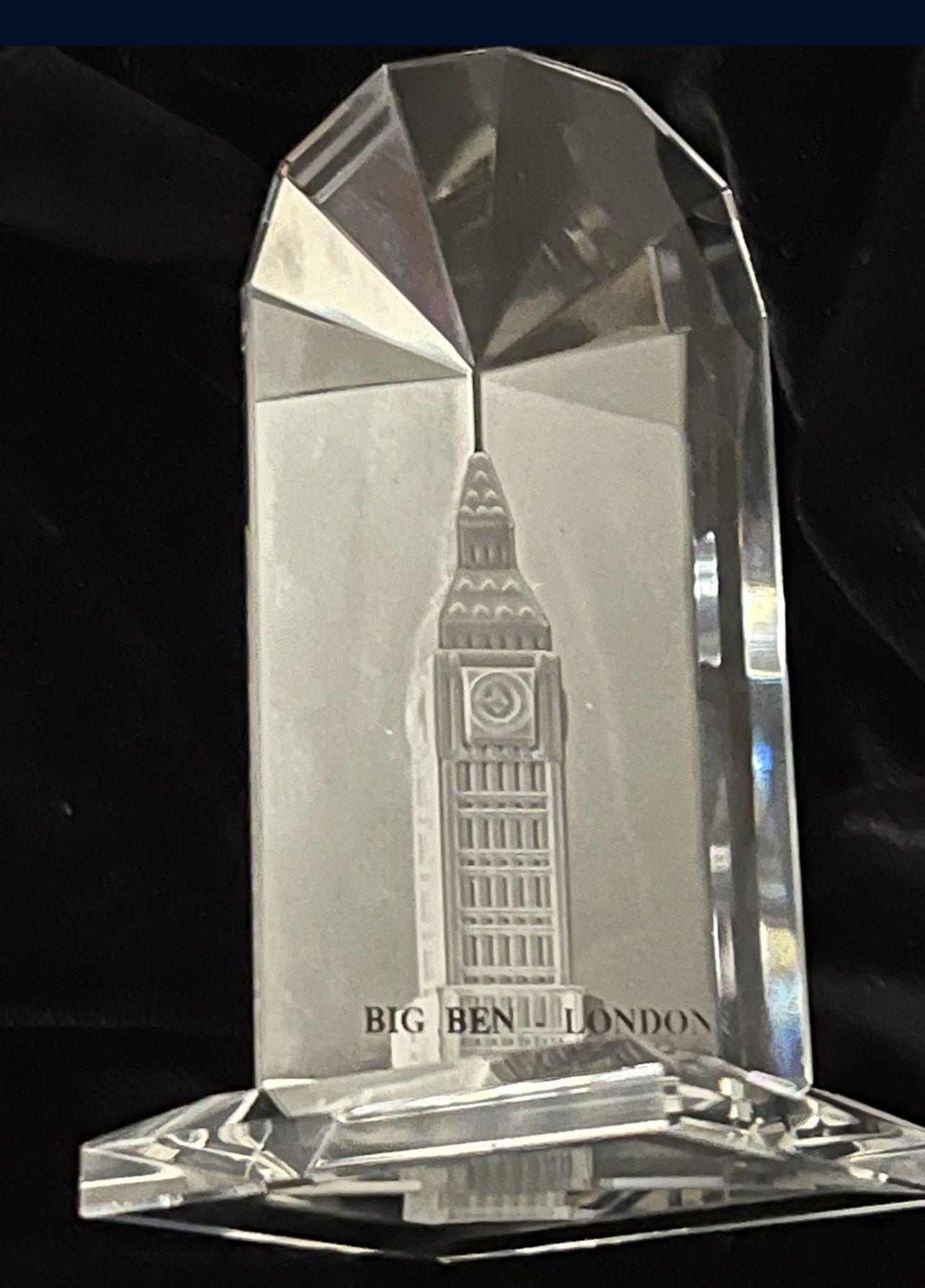 Crystal Glass Big Ben Clock 3D London Souvenir Ornament /paperwe - photo 5