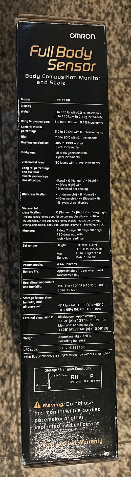 Omron HBF-516B Scale & Full-Body Sensor With LCD - Black - photo 2
