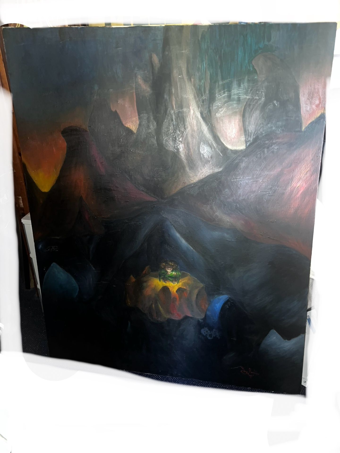 Original Oil Painting By Steven Terman Mendelson 4’ X 5’ Author, - photo 4
