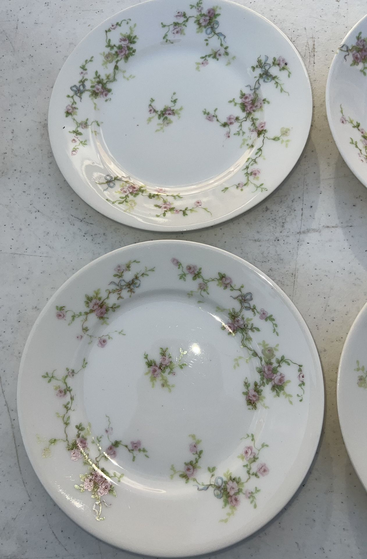 4 Antique Theodore Haviland Limoges Bread Plates - photo 2