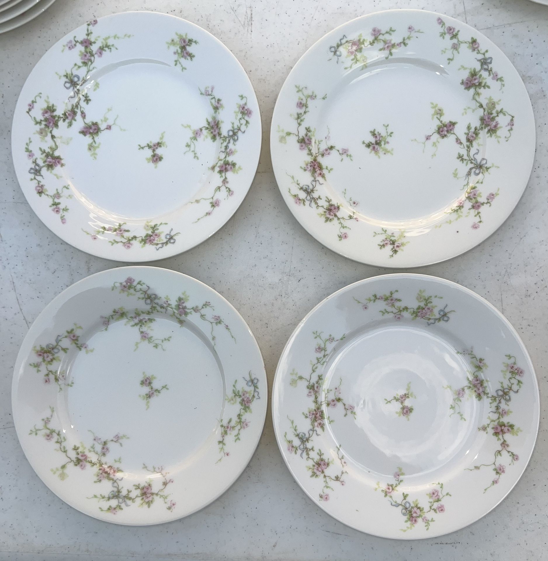 4 Antique Theodore Haviland Limoges Salad Plates