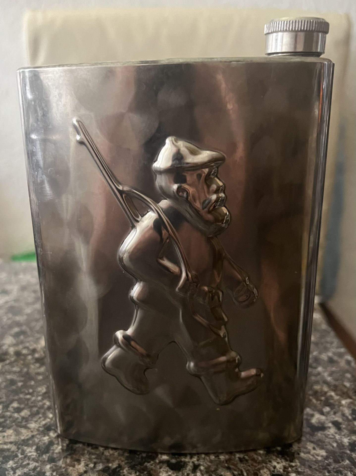 Soviet Men's Pocket Drinking Flask HUNTER Metal Bottle 70s Gift - photo 2