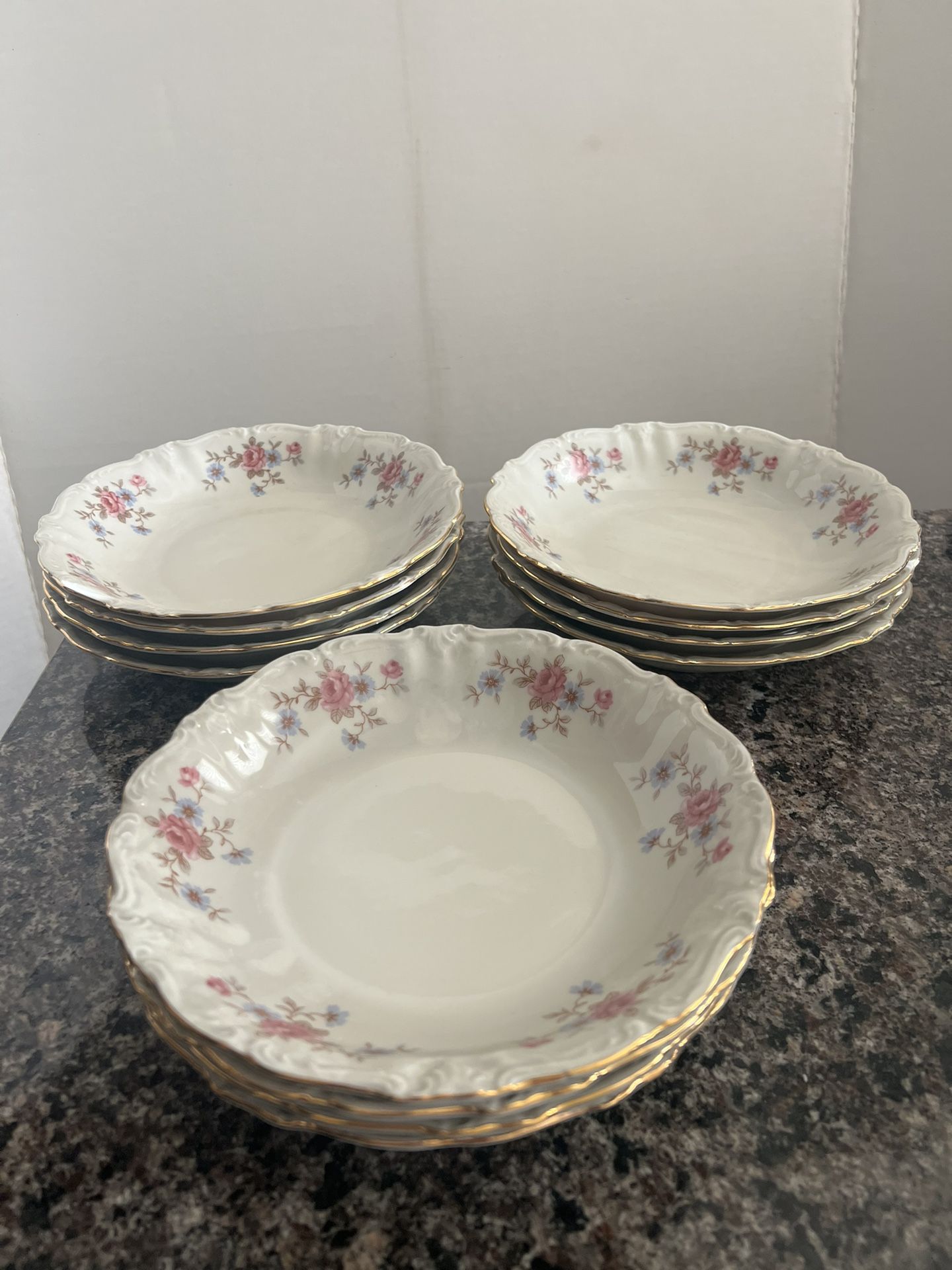 ROYAL HEIDELBERG Winterling Gold Trim Cereal Soup Bowls (Set of