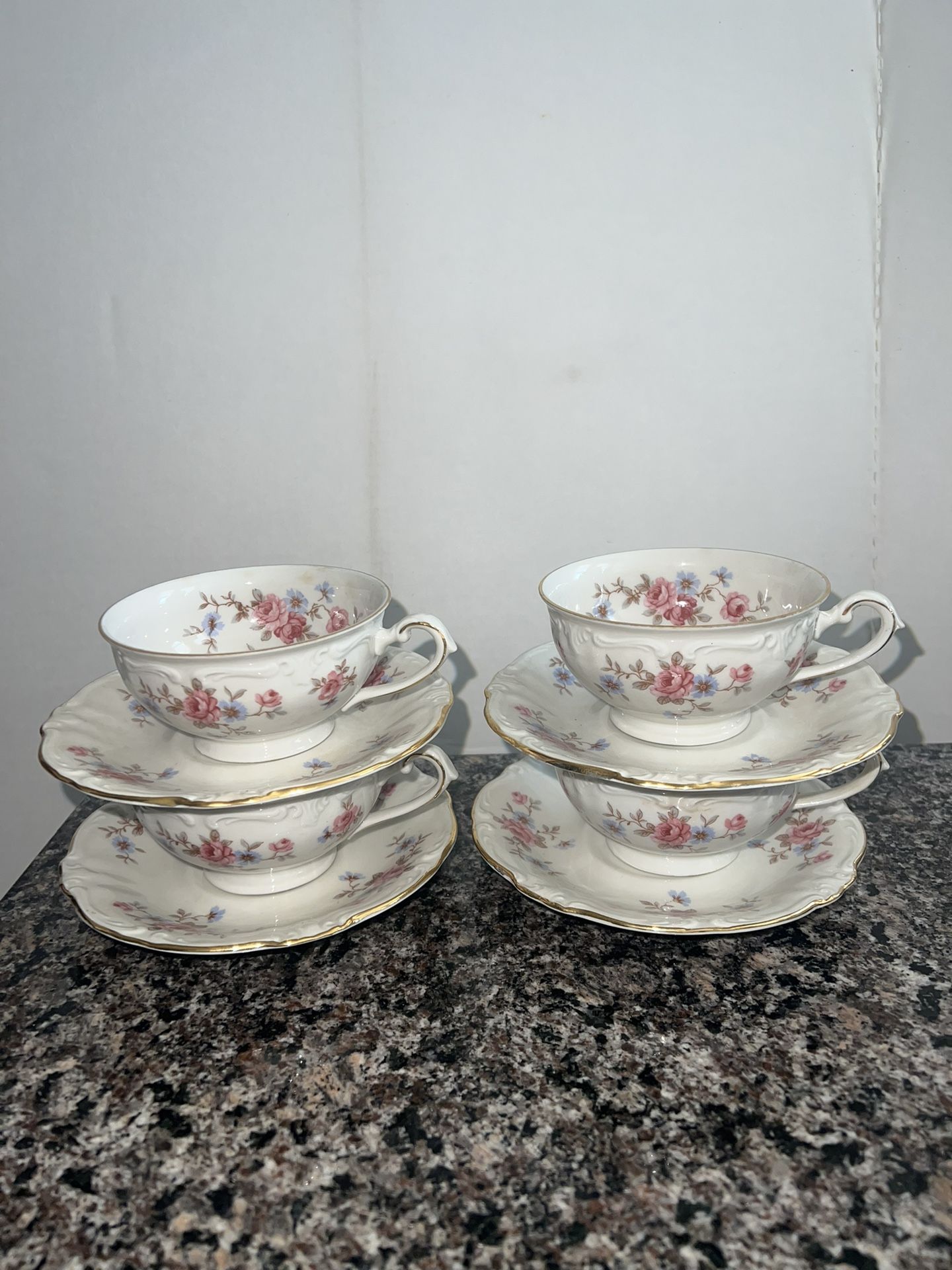 2 Royal Heidelberg Winterling Floral Coffee/Tea Cups & Saucers