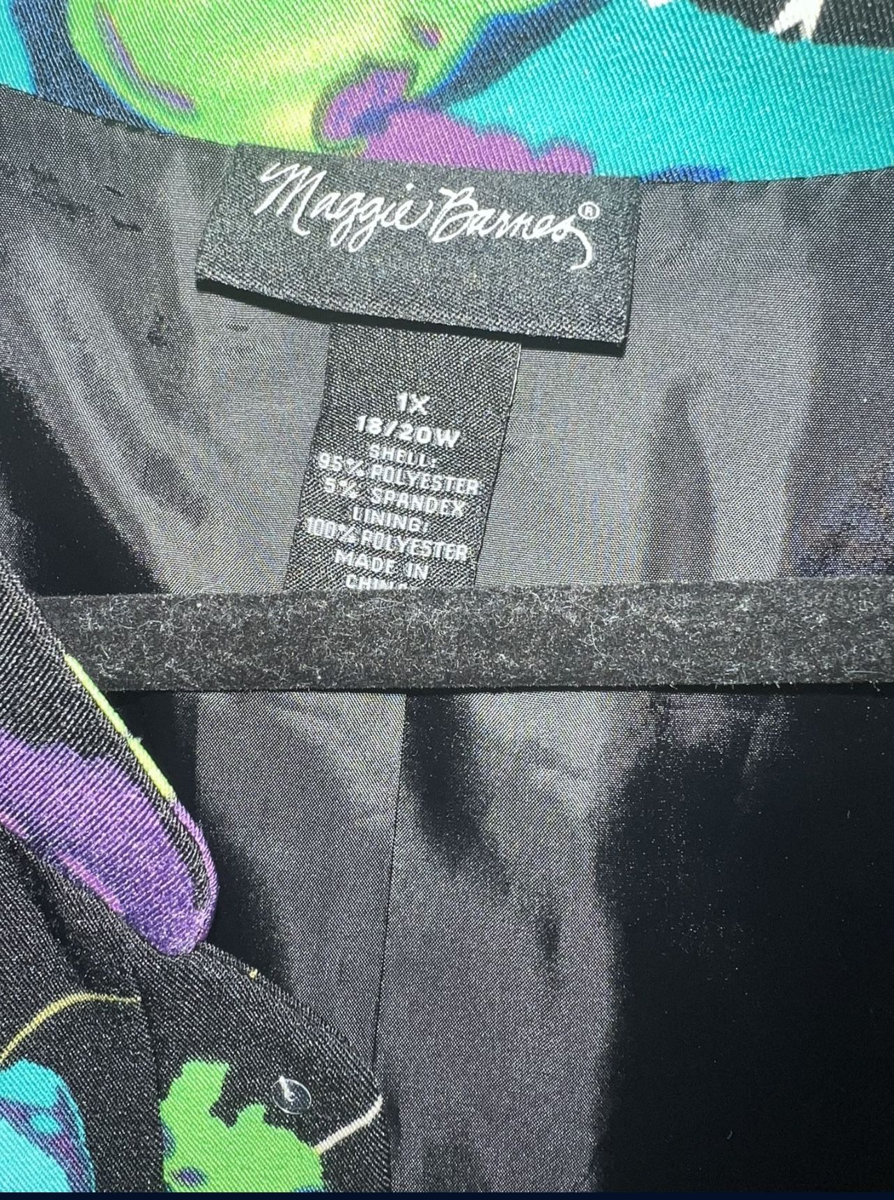 Maggie Barnes 18/20W Blazer Jacket Floral Sequins - photo 2