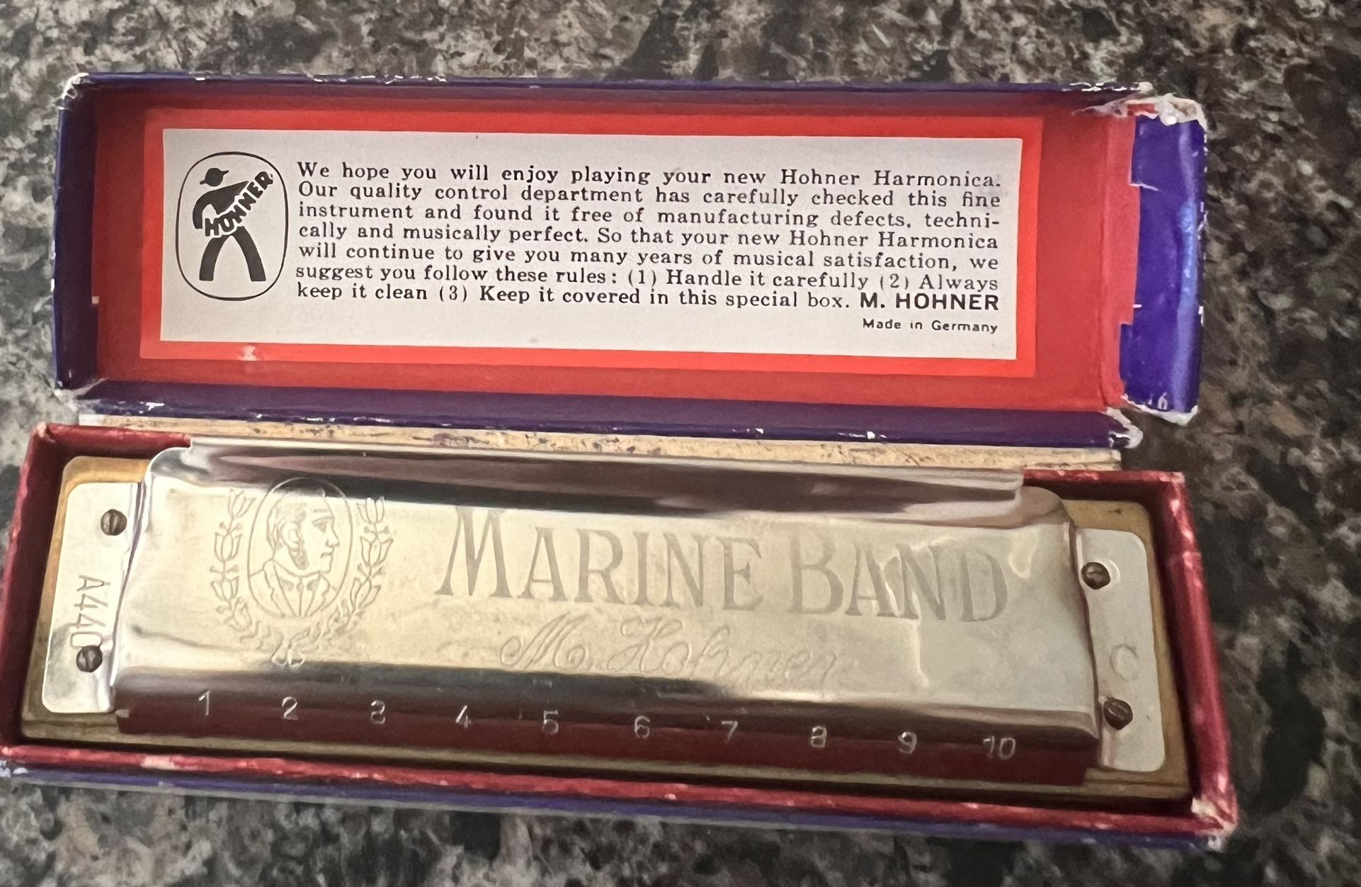 Vintage Hohner Marine Band Harmonica No. 1896 - Key of C - photo 2