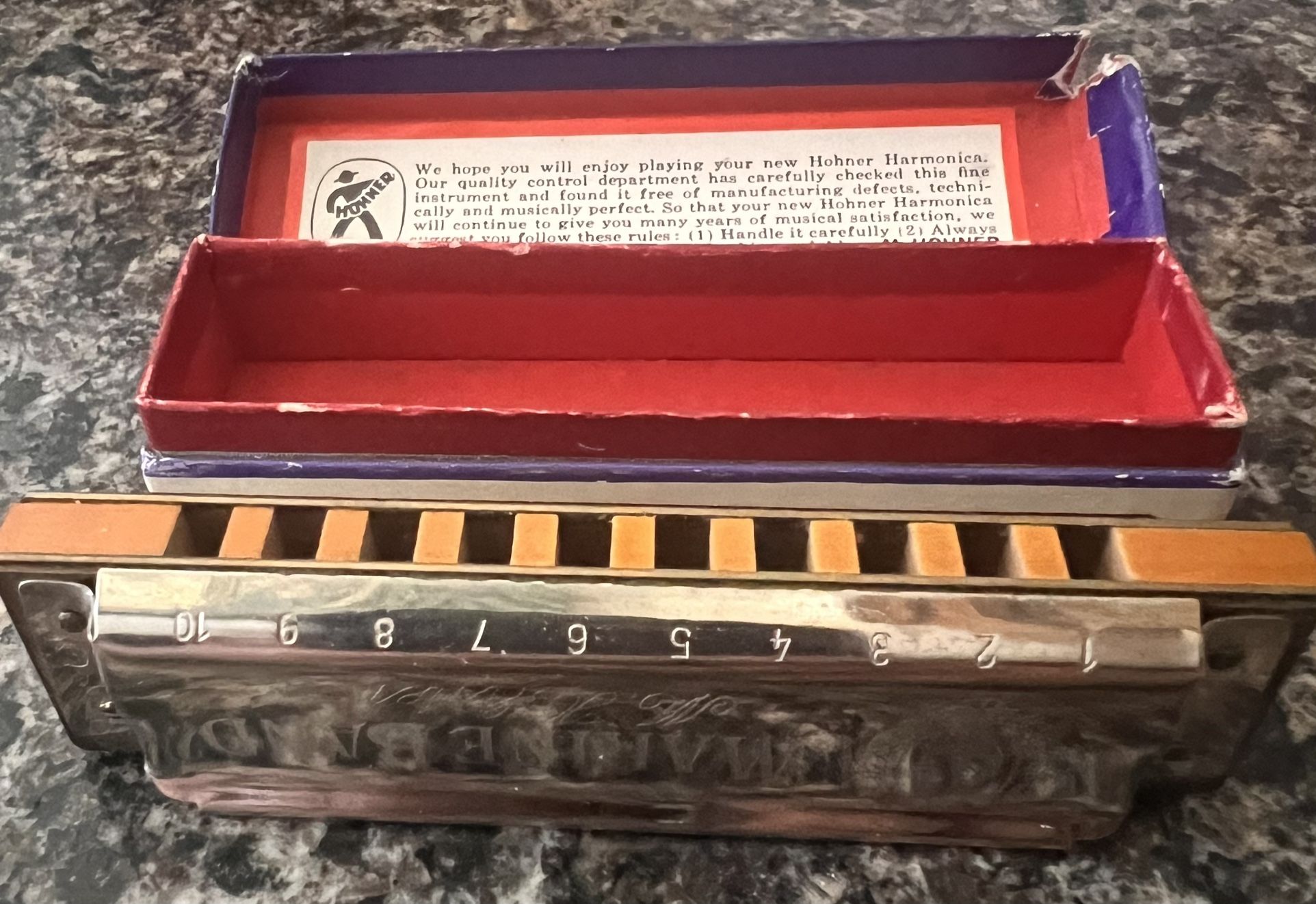 Vintage Hohner Marine Band Harmonica No. 1896 - Key of C - photo 5